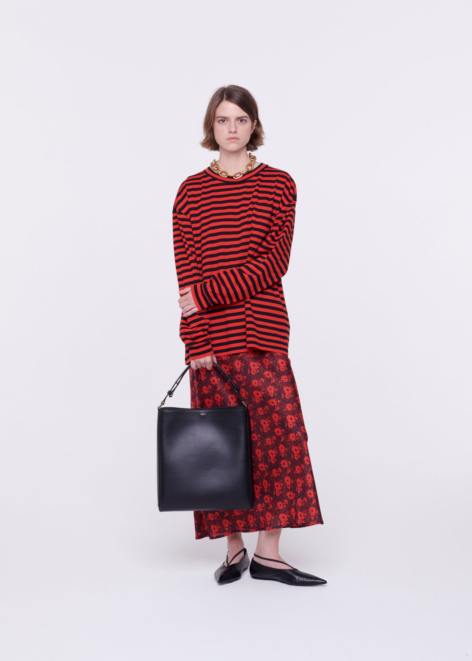 BLACK FOLDED TOTE BAG