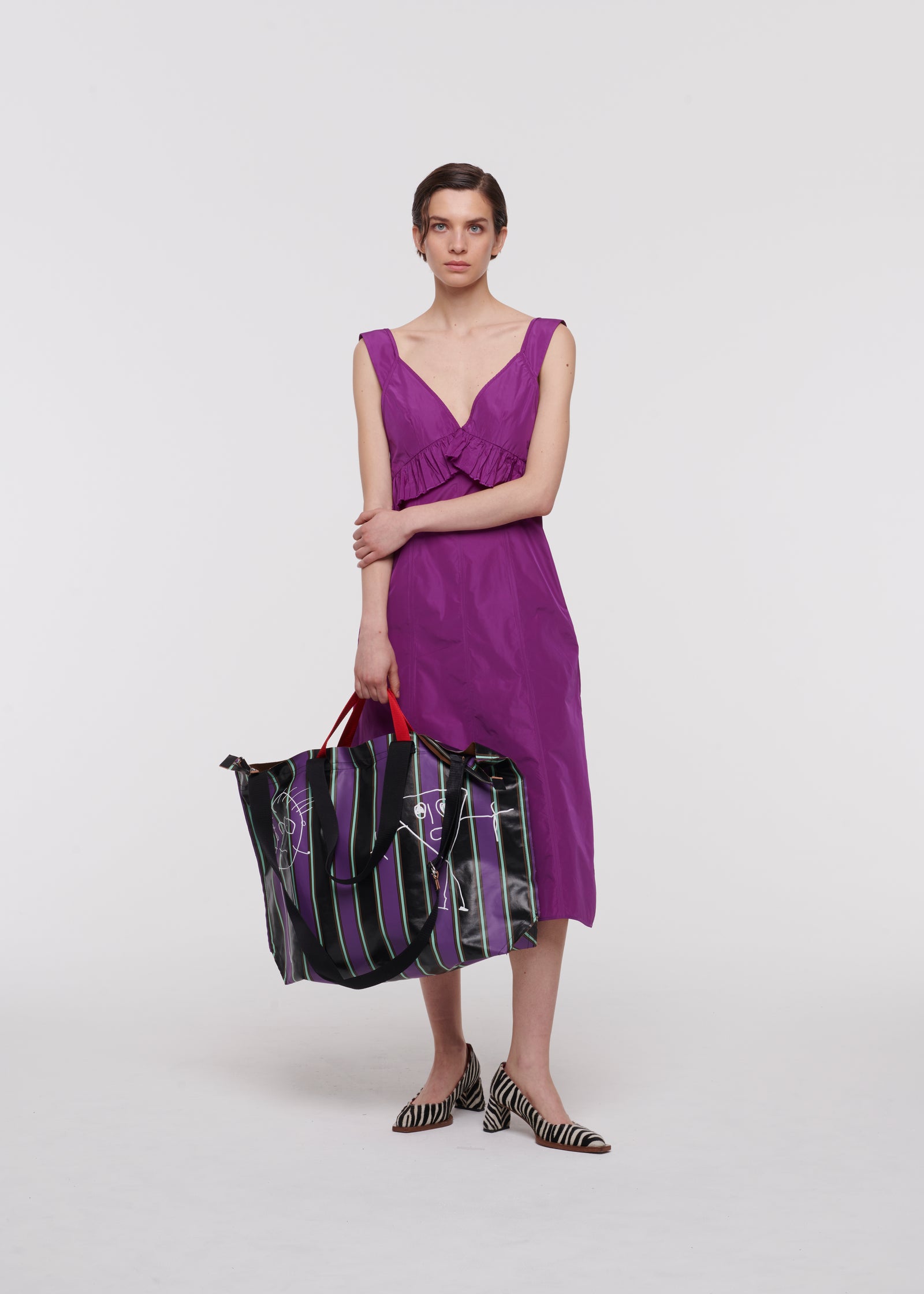 "PILI AND BIANCA" LARGE WHITE TOTE BAG