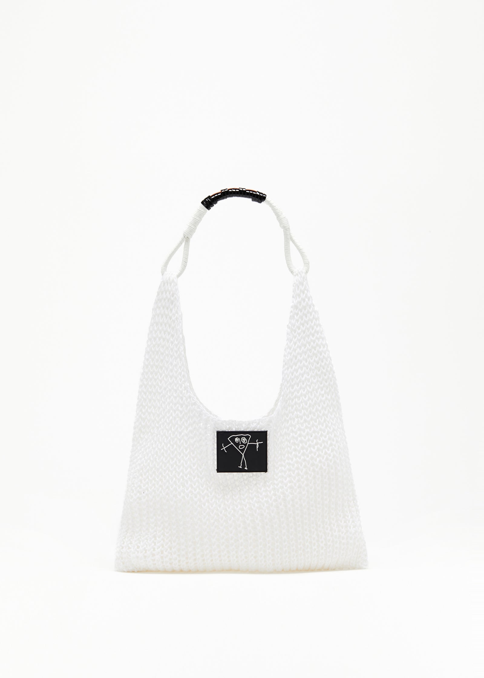 WHITE LINEN MESH BAG