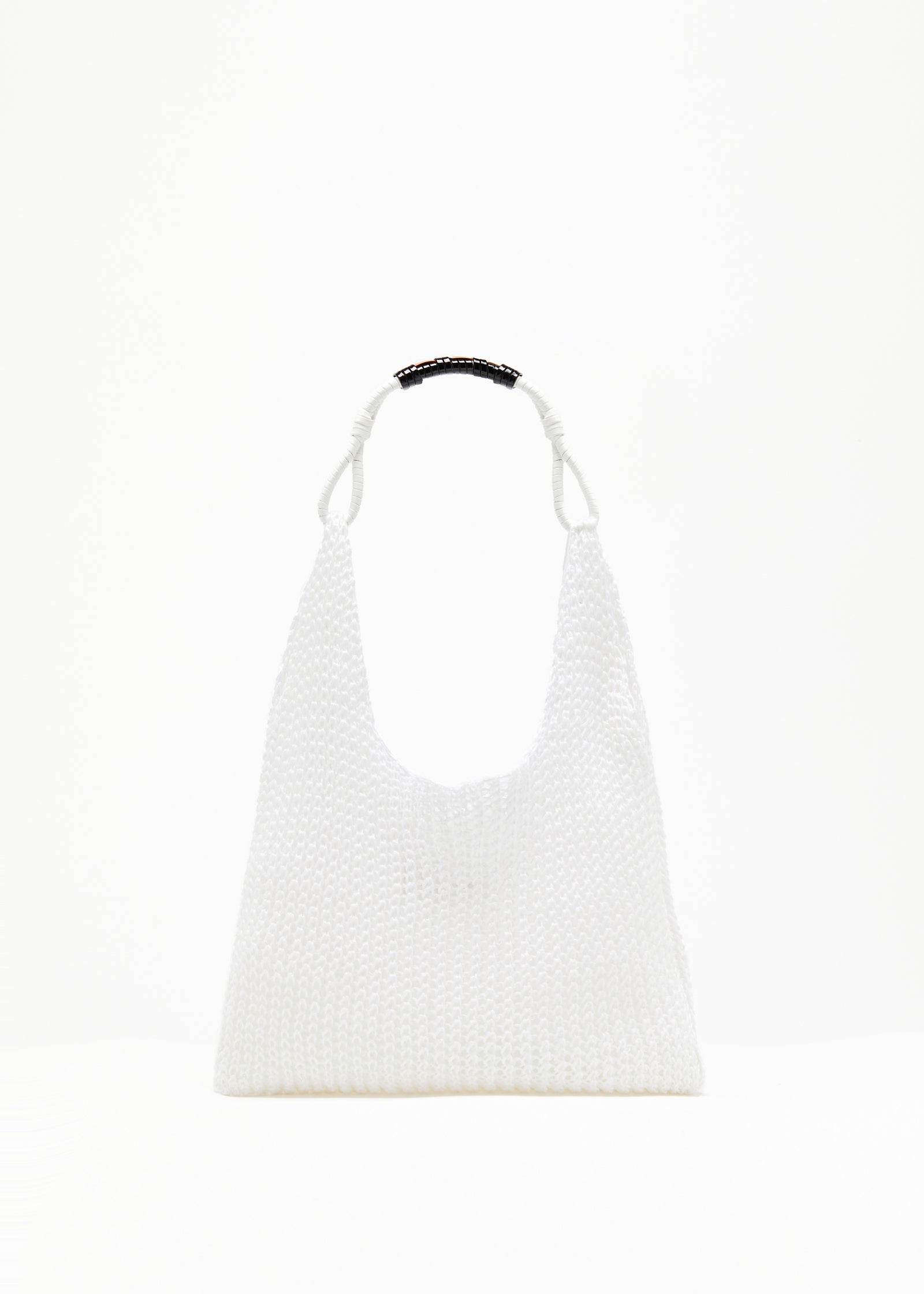 WHITE LINEN MESH BAG