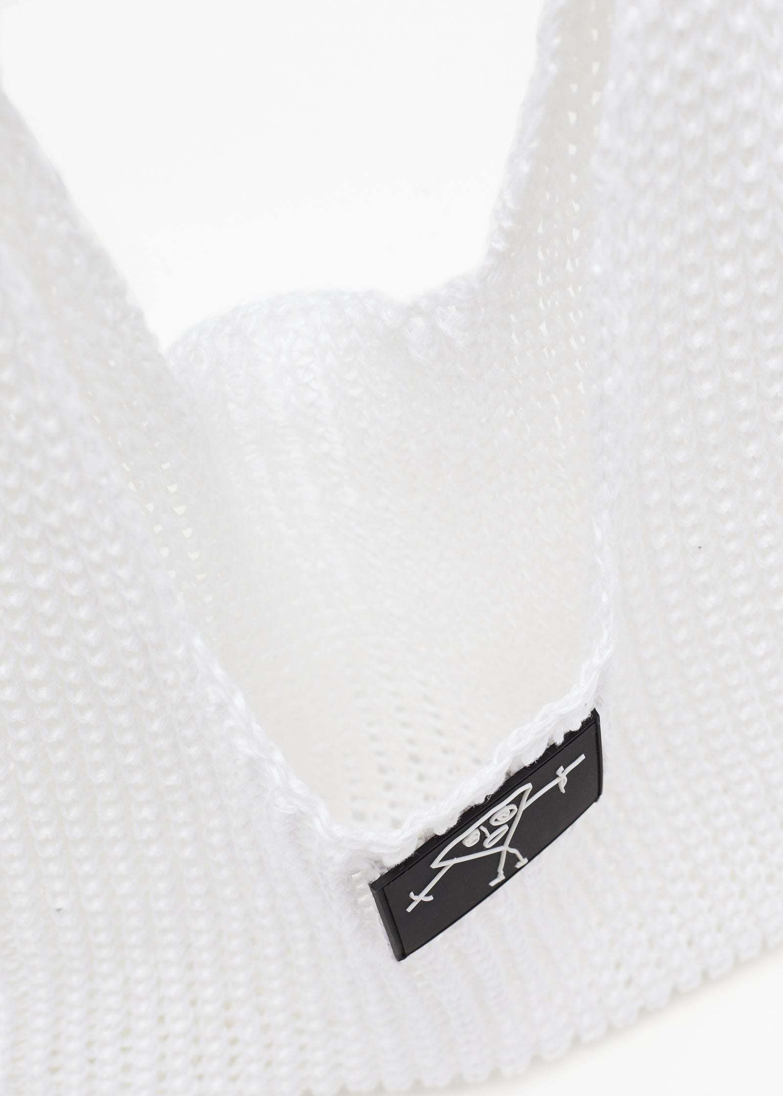 WHITE LINEN MESH BAG