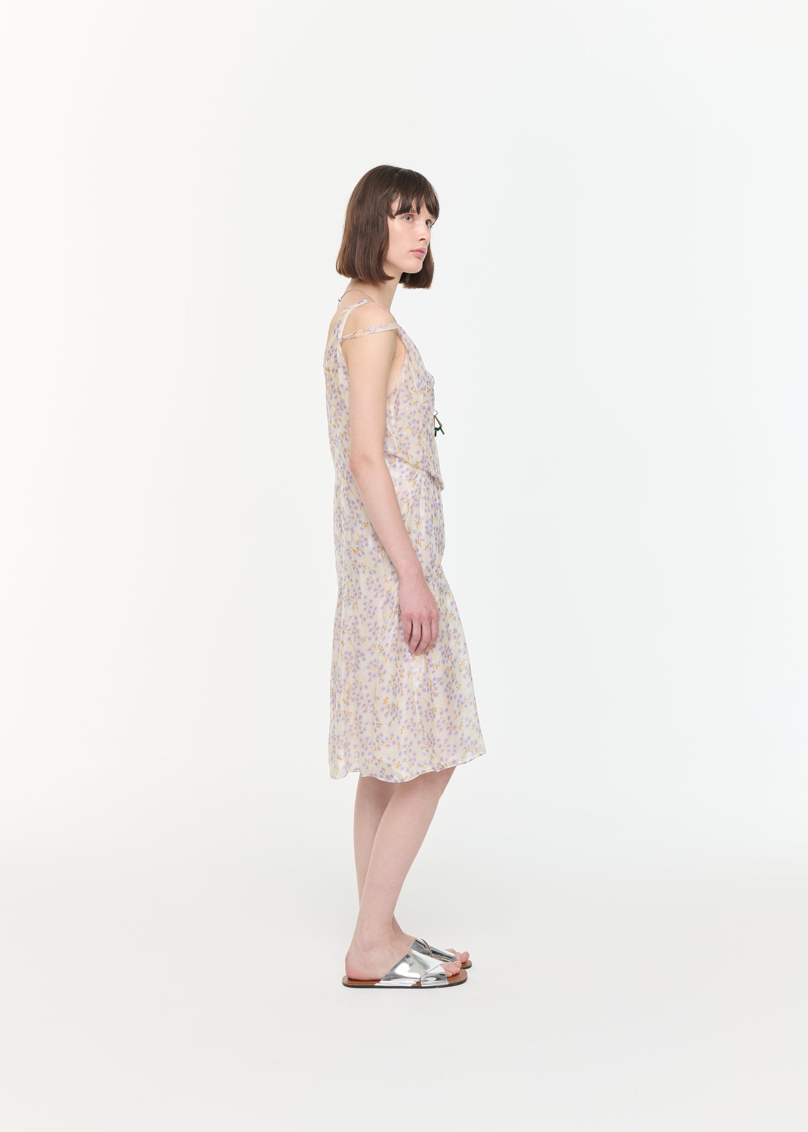 SILK CHIFFON MIDI DRESS