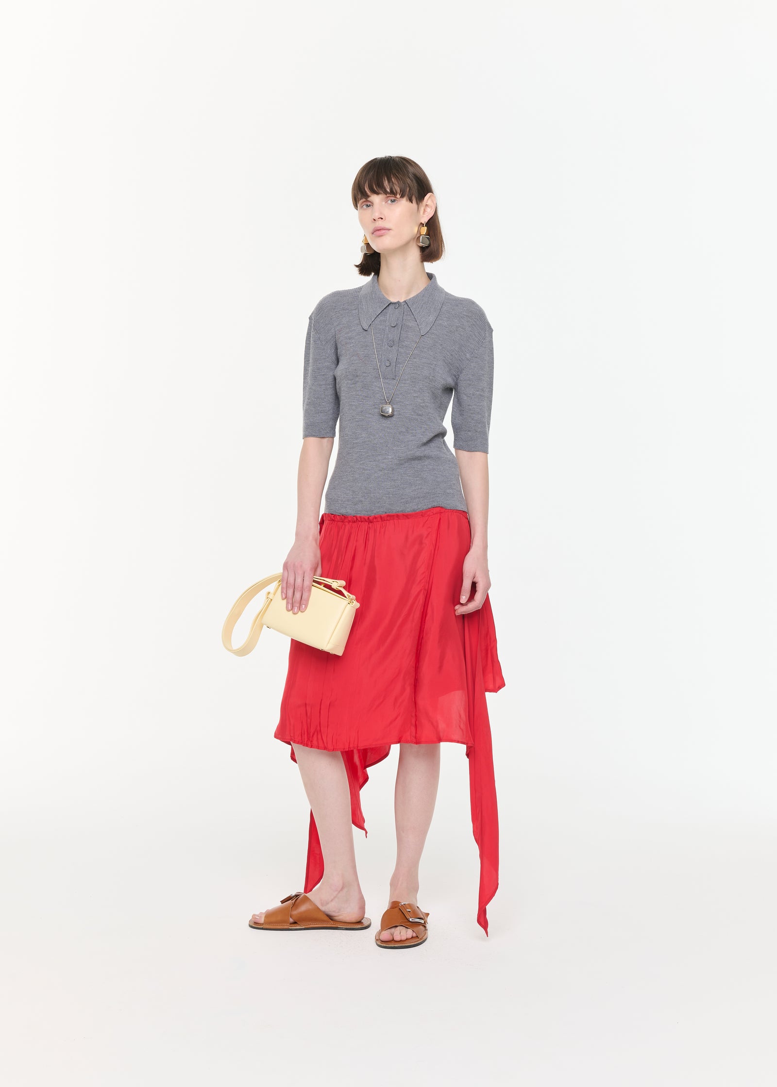 POLO IN MERINO GRIGIO MELANGE