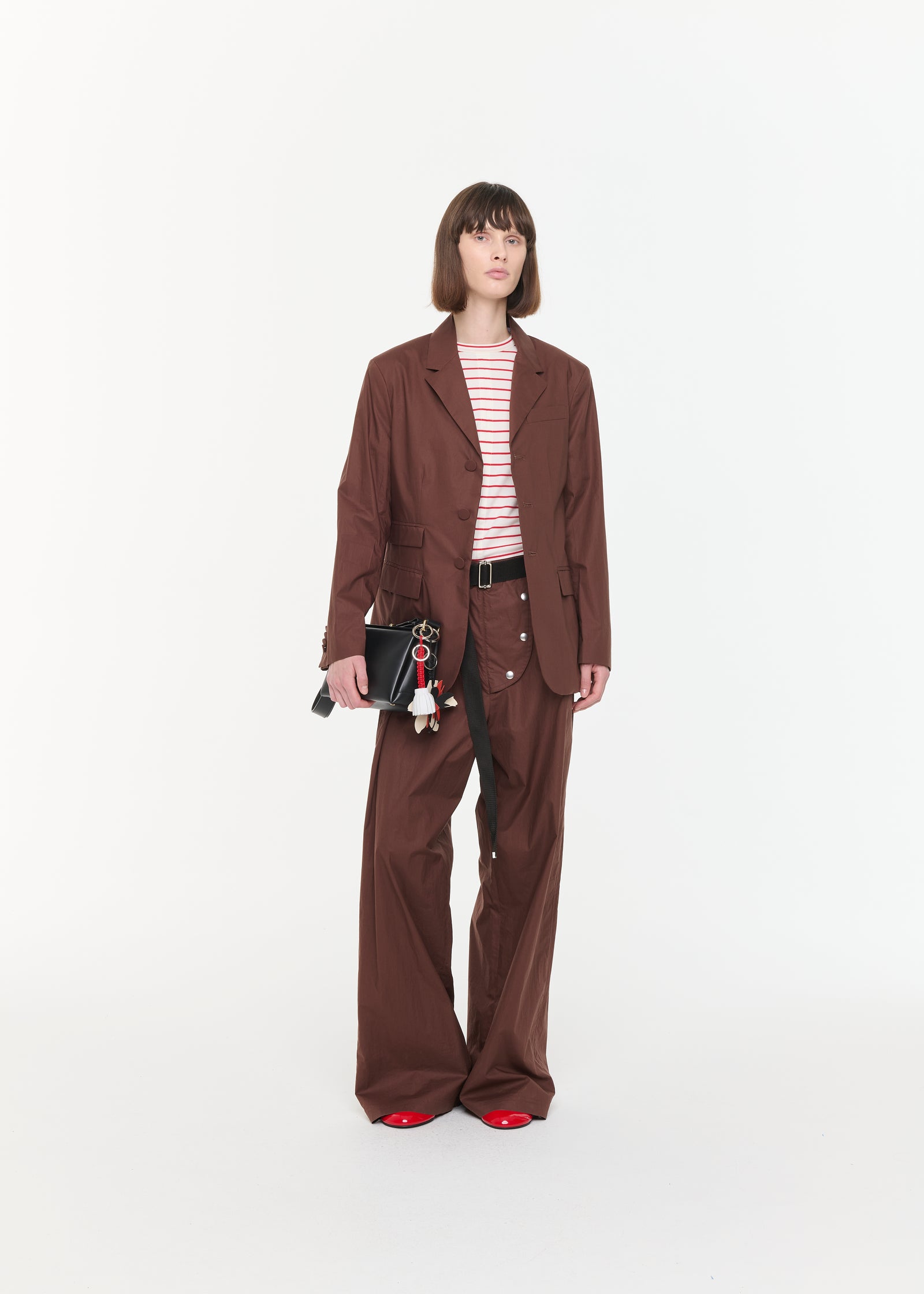 COFFEE COTTON BLAZER