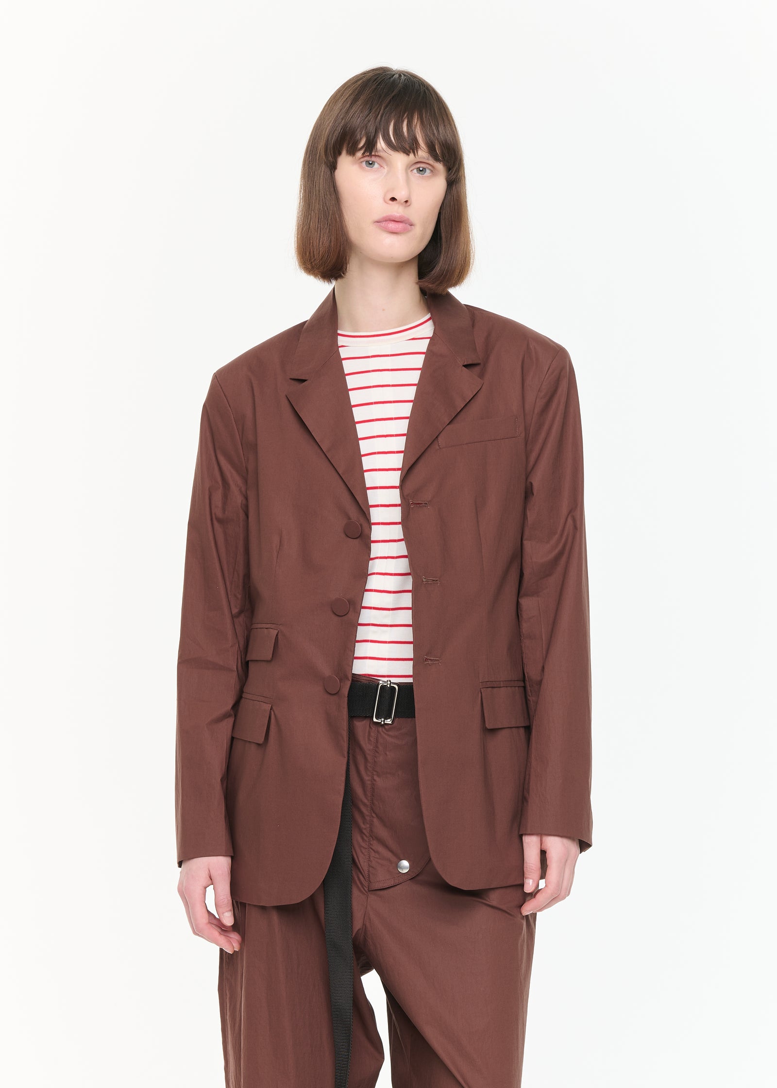 COFFEE COTTON BLAZER