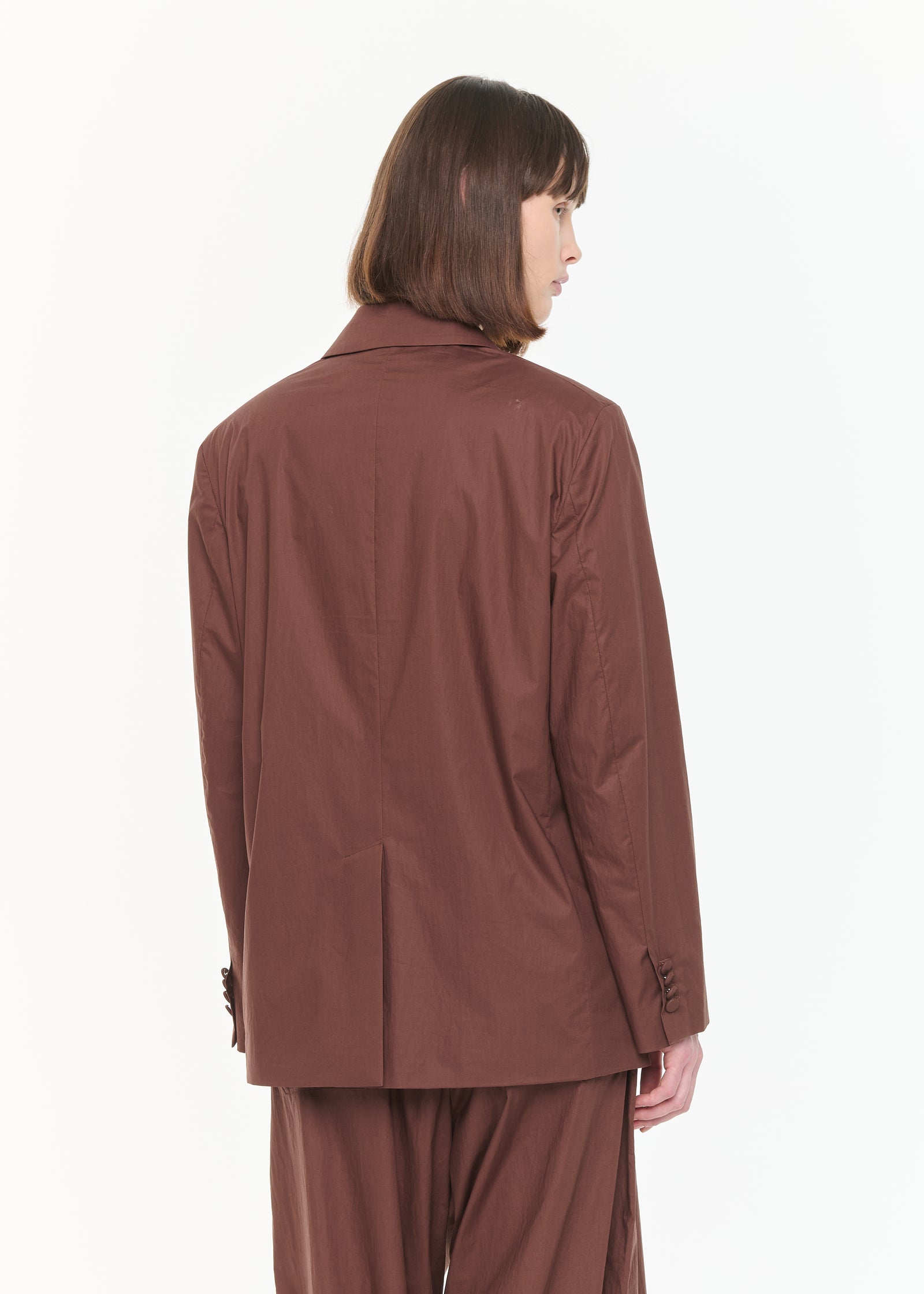COFFEE COTTON BLAZER