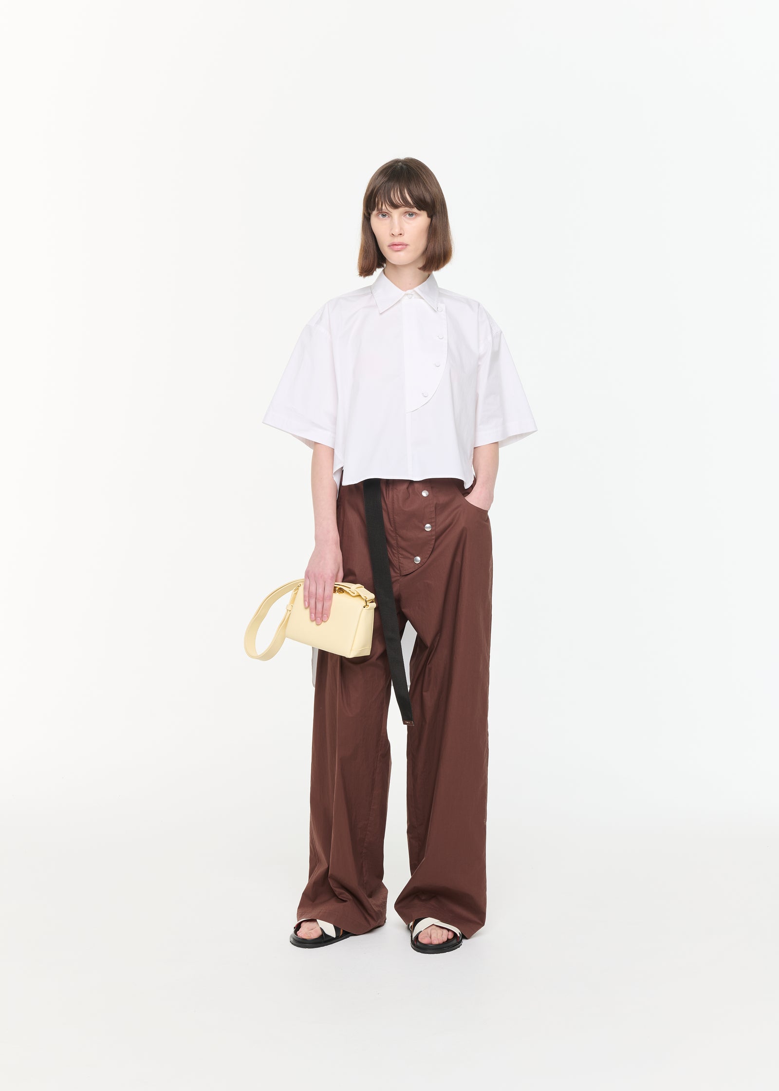 CAMICIA BIANCA CON PANNELLO FRONTALE