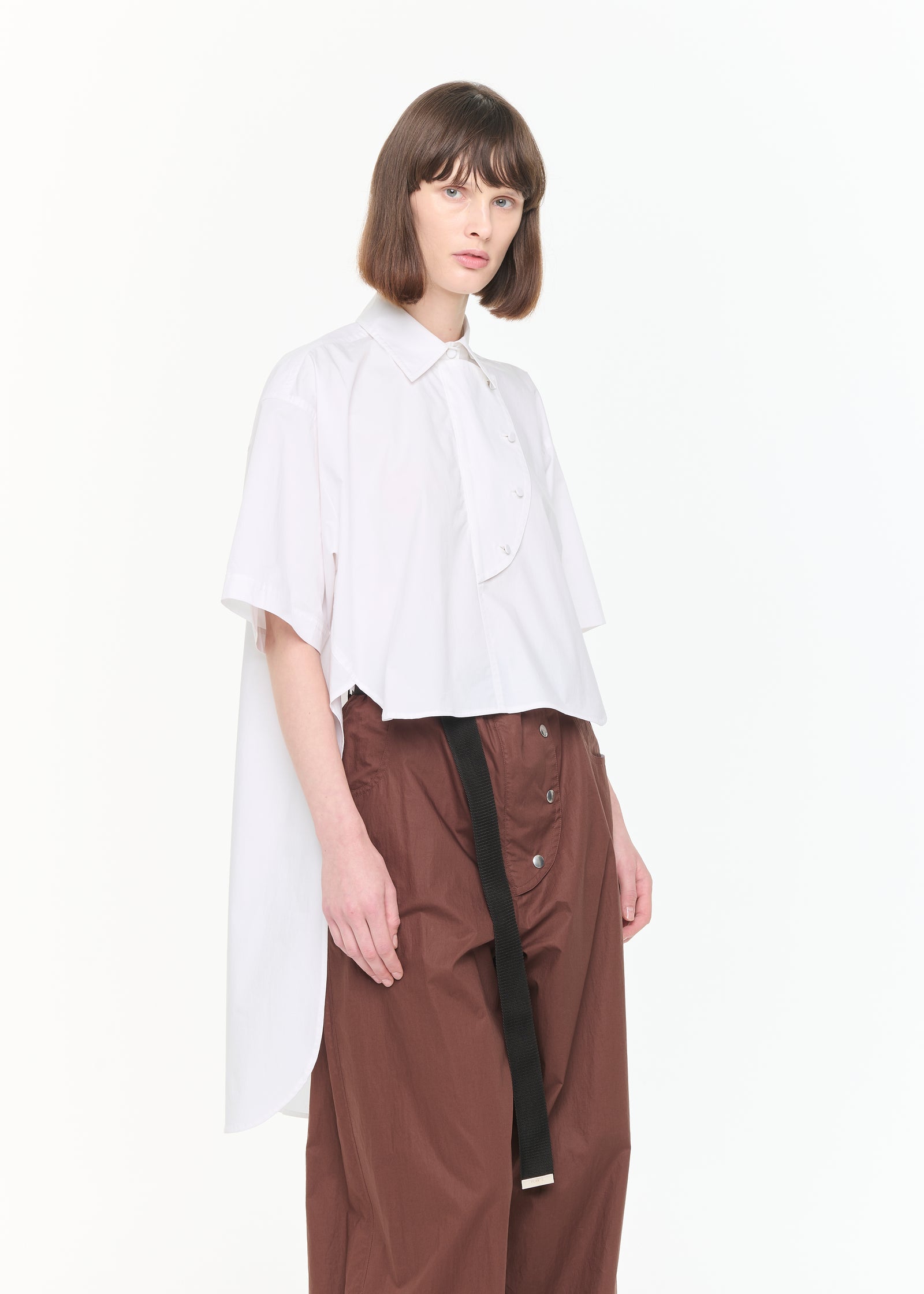 CAMICIA BIANCA CON PANNELLO FRONTALE