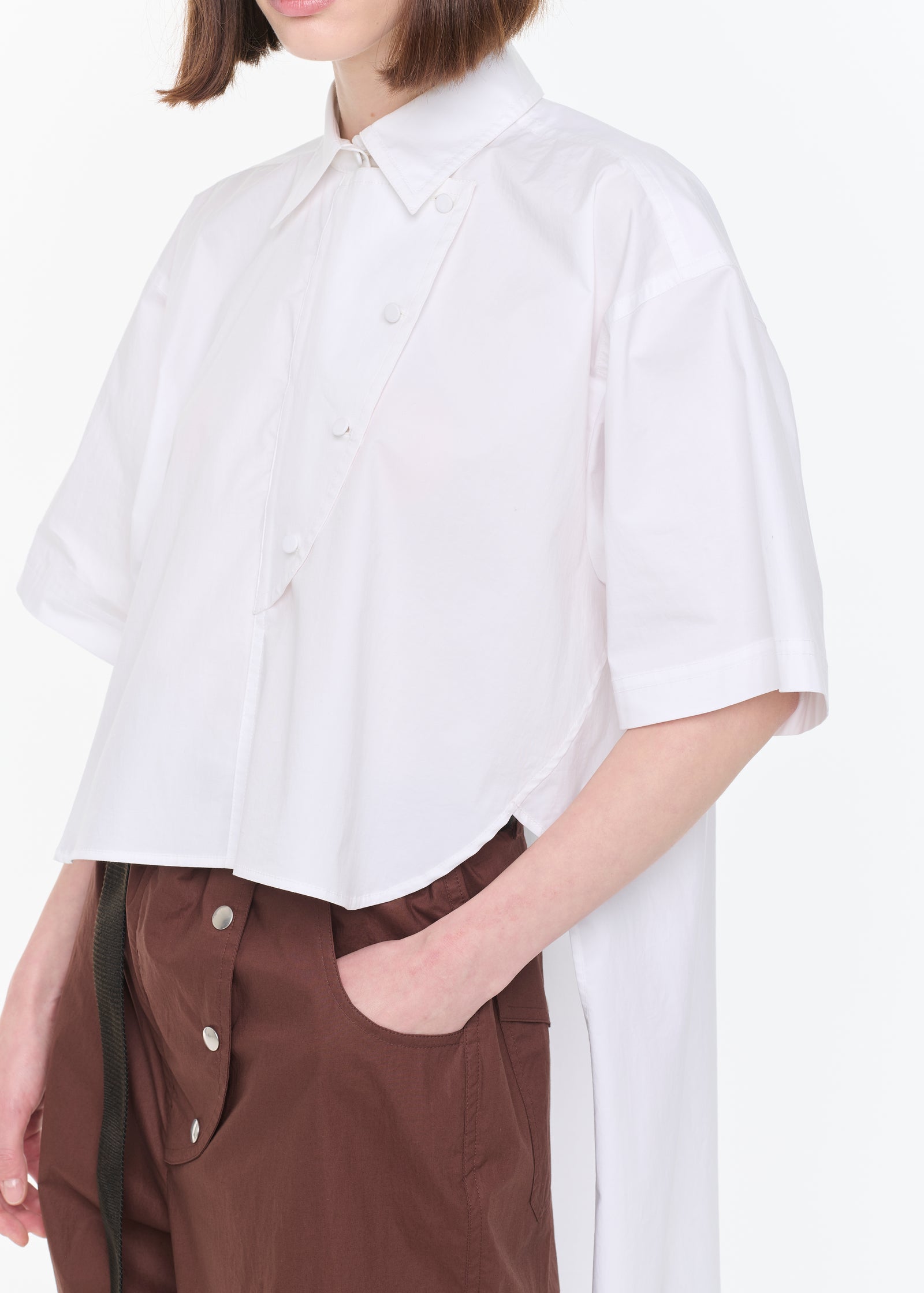 CAMICIA BIANCA CON PANNELLO FRONTALE