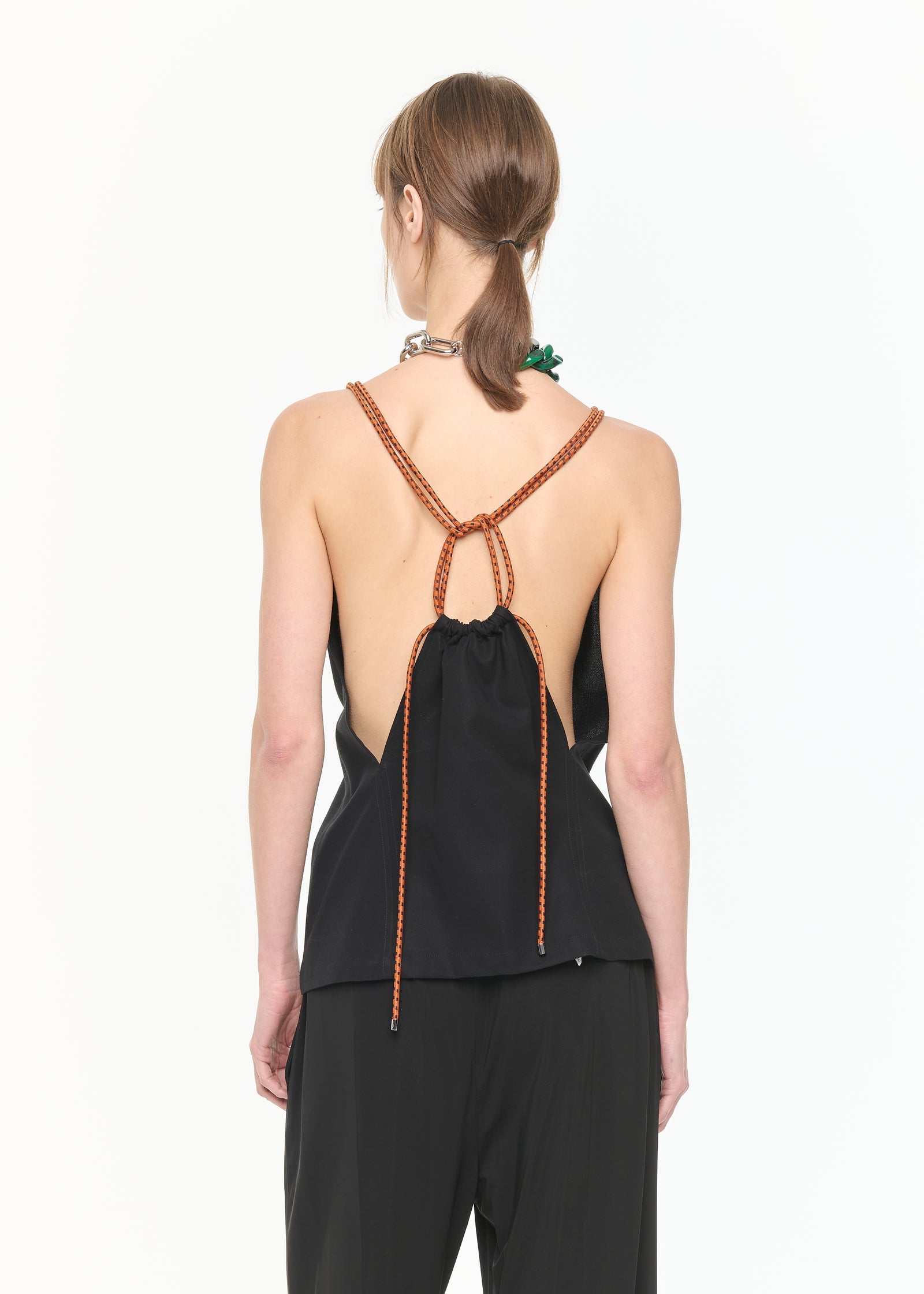 V-NECK CREPE TOP