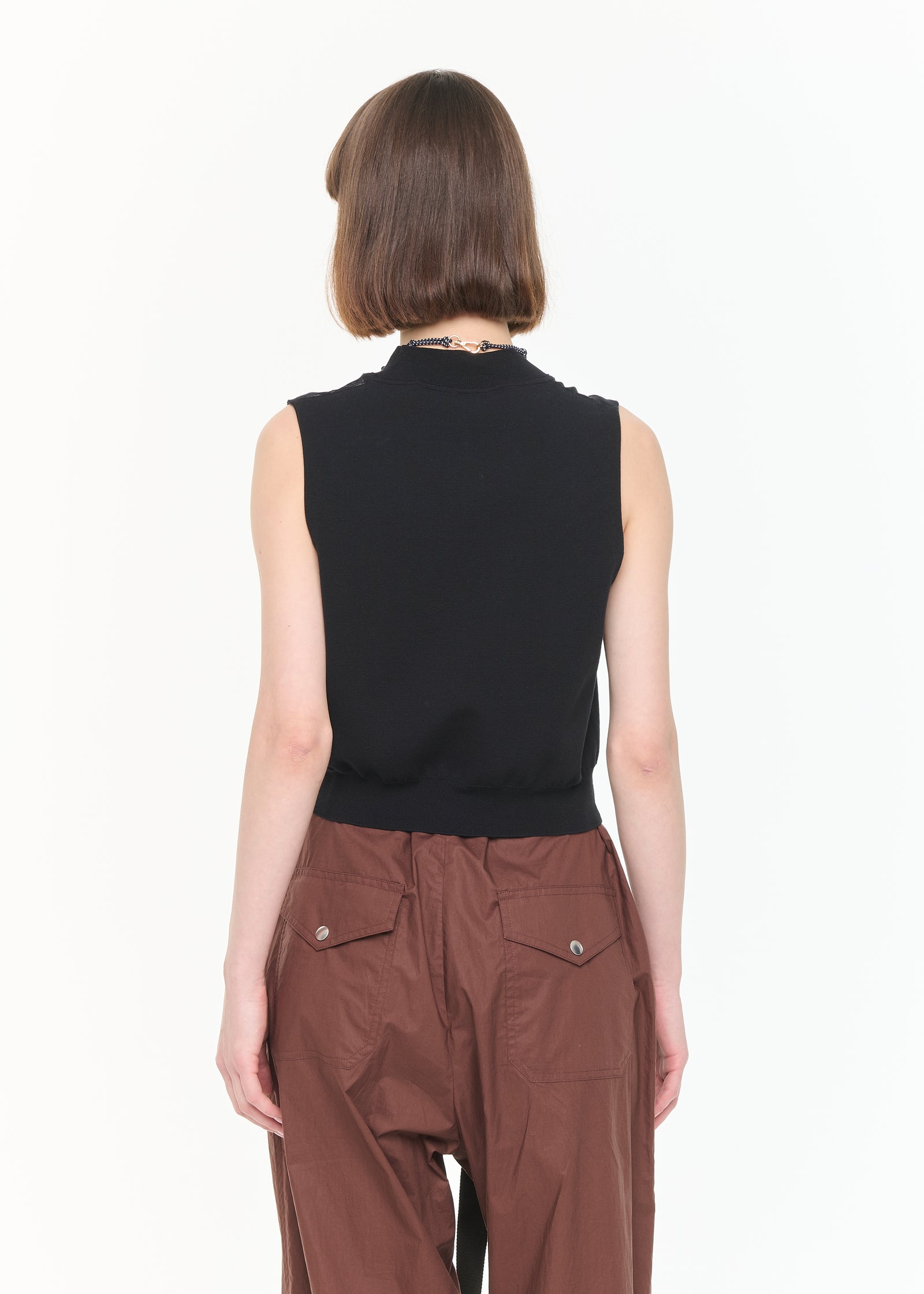INTARSIA COTTON BLACK VEST