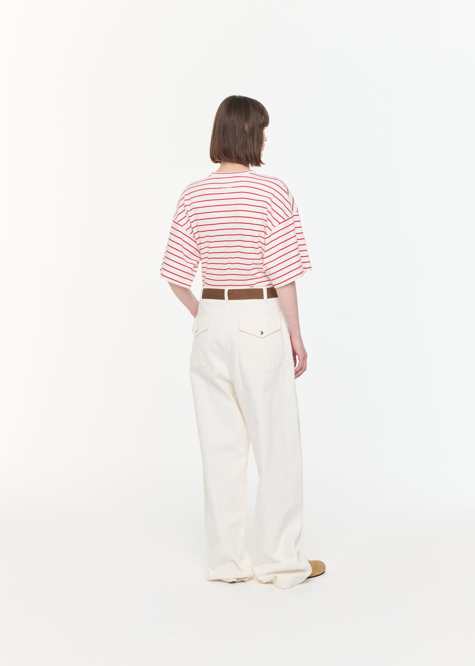 WHITE DRILL CARGO PANTS