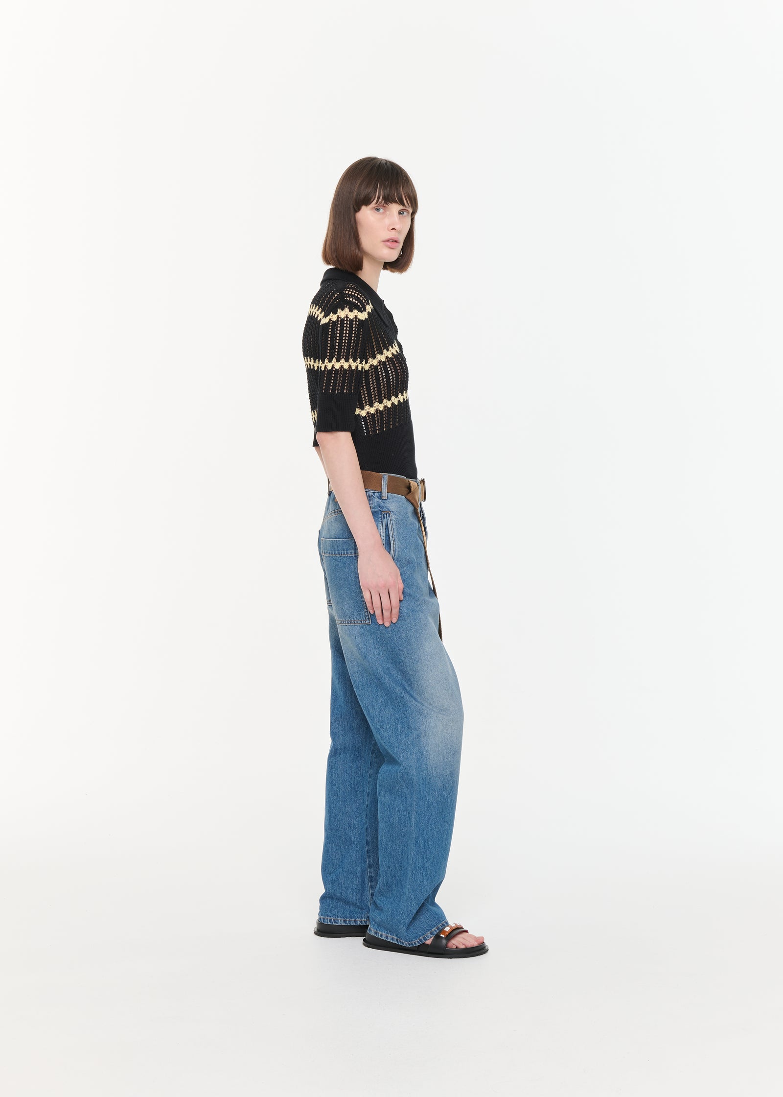 OVERSIZED POCKETS BLUE JEANS