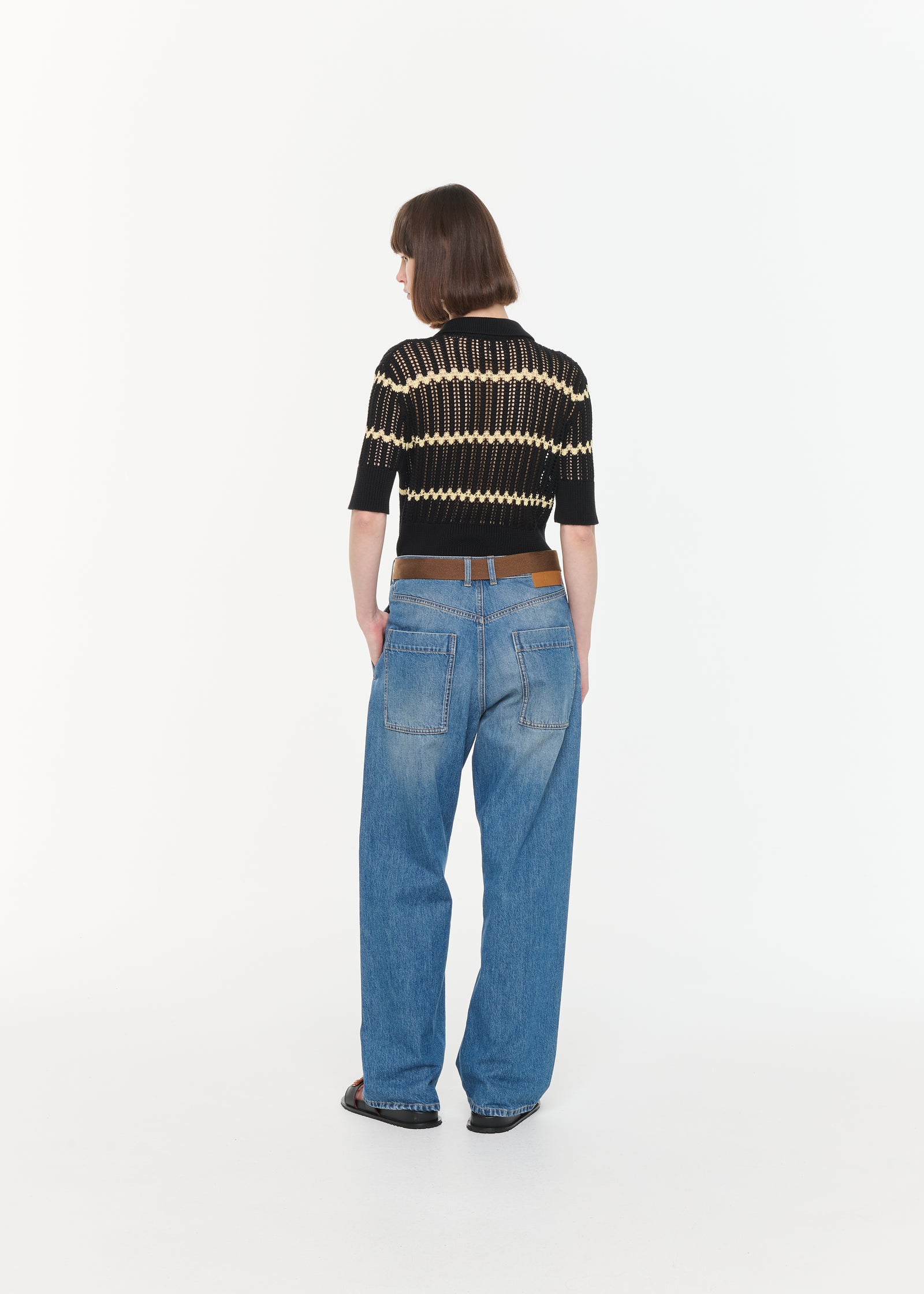 OVERSIZED POCKETS BLUE JEANS