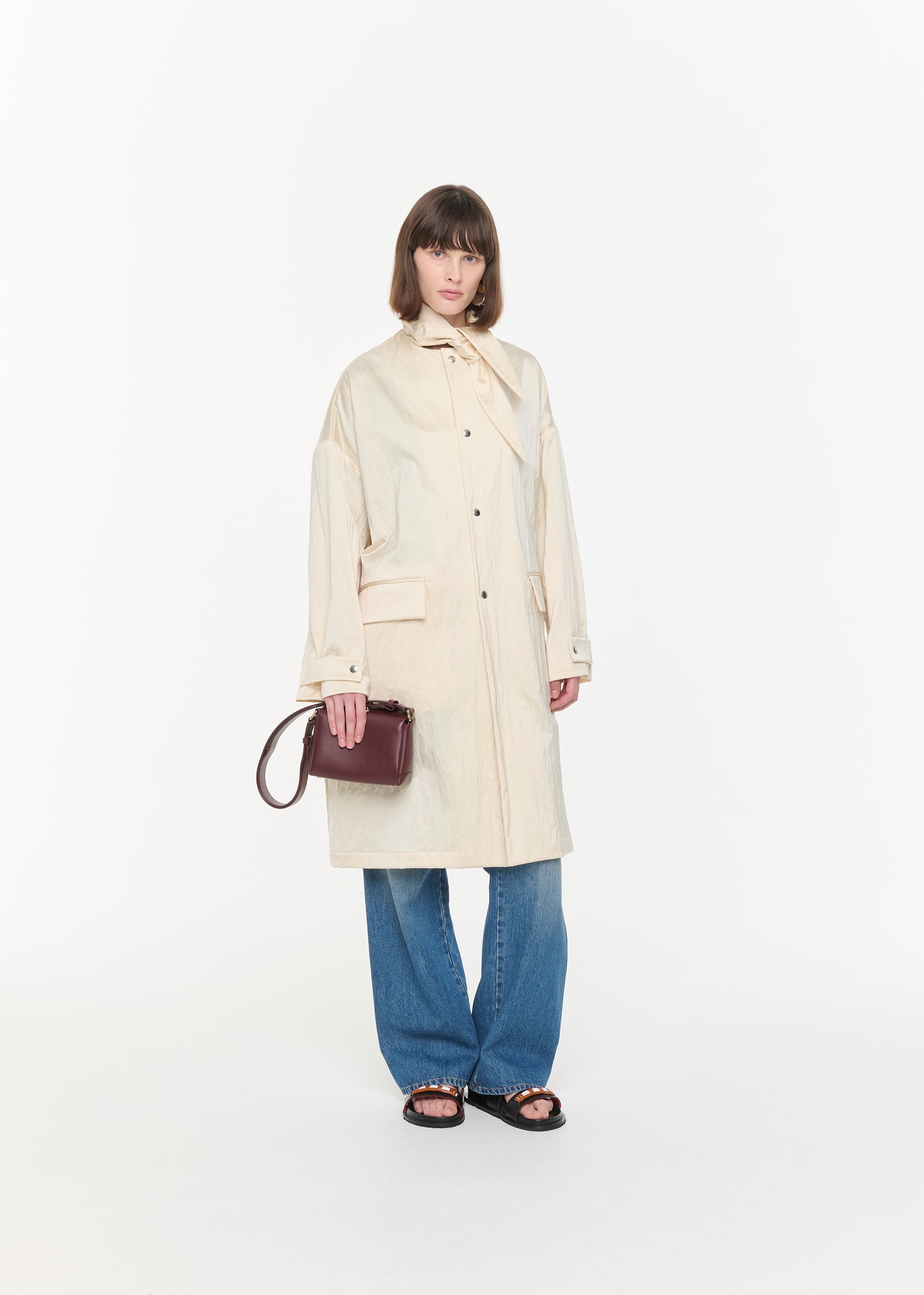 WRINKLED SATIN COAT