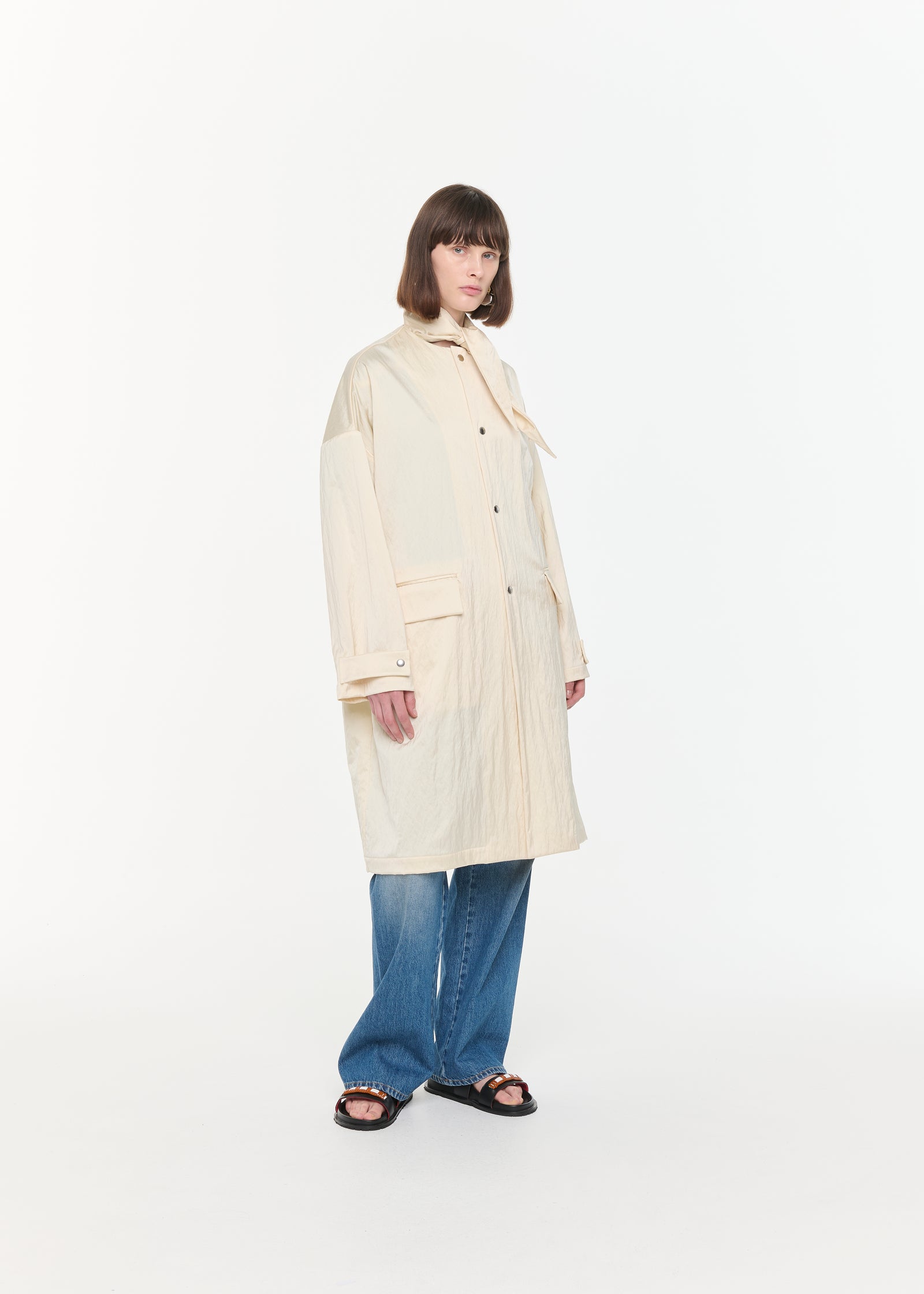 WRINKLED SATIN COAT