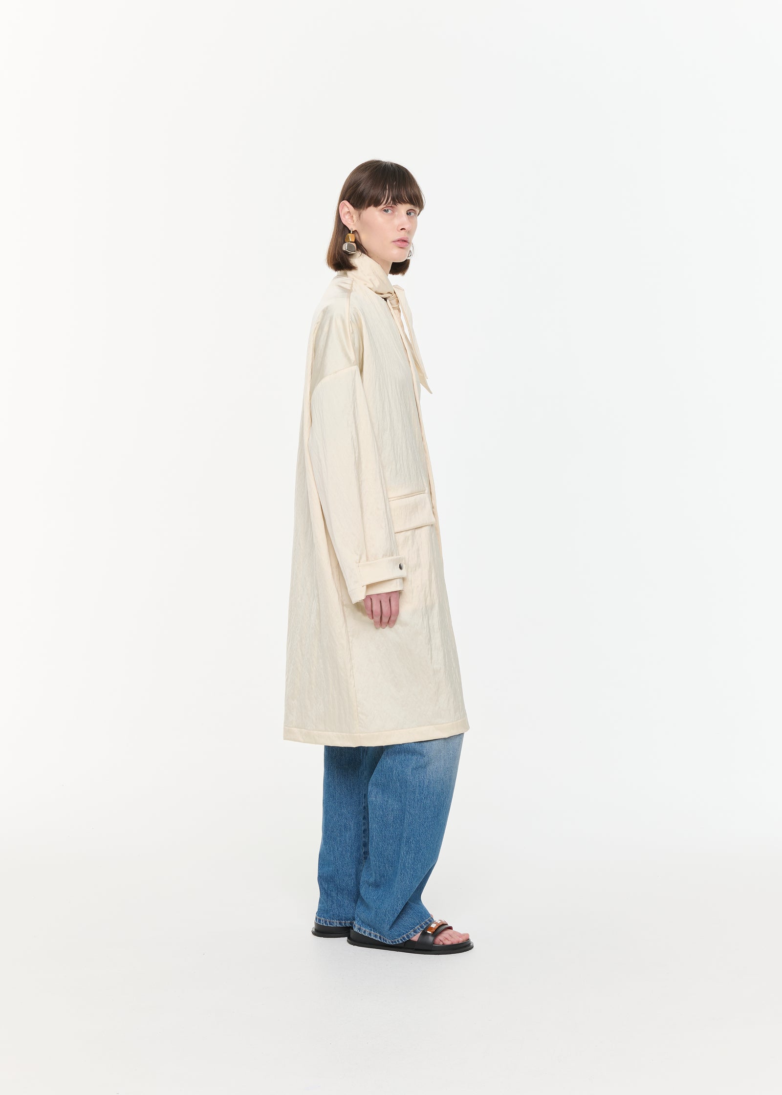 WRINKLED SATIN COAT