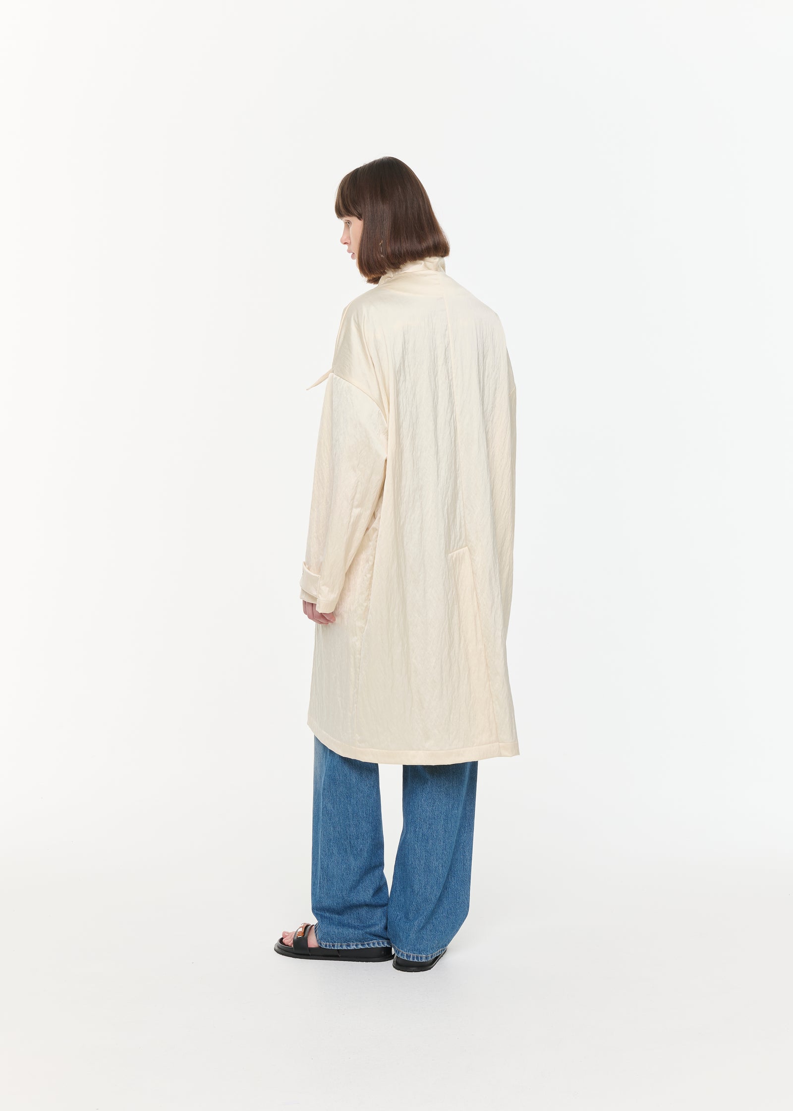 WRINKLED SATIN COAT