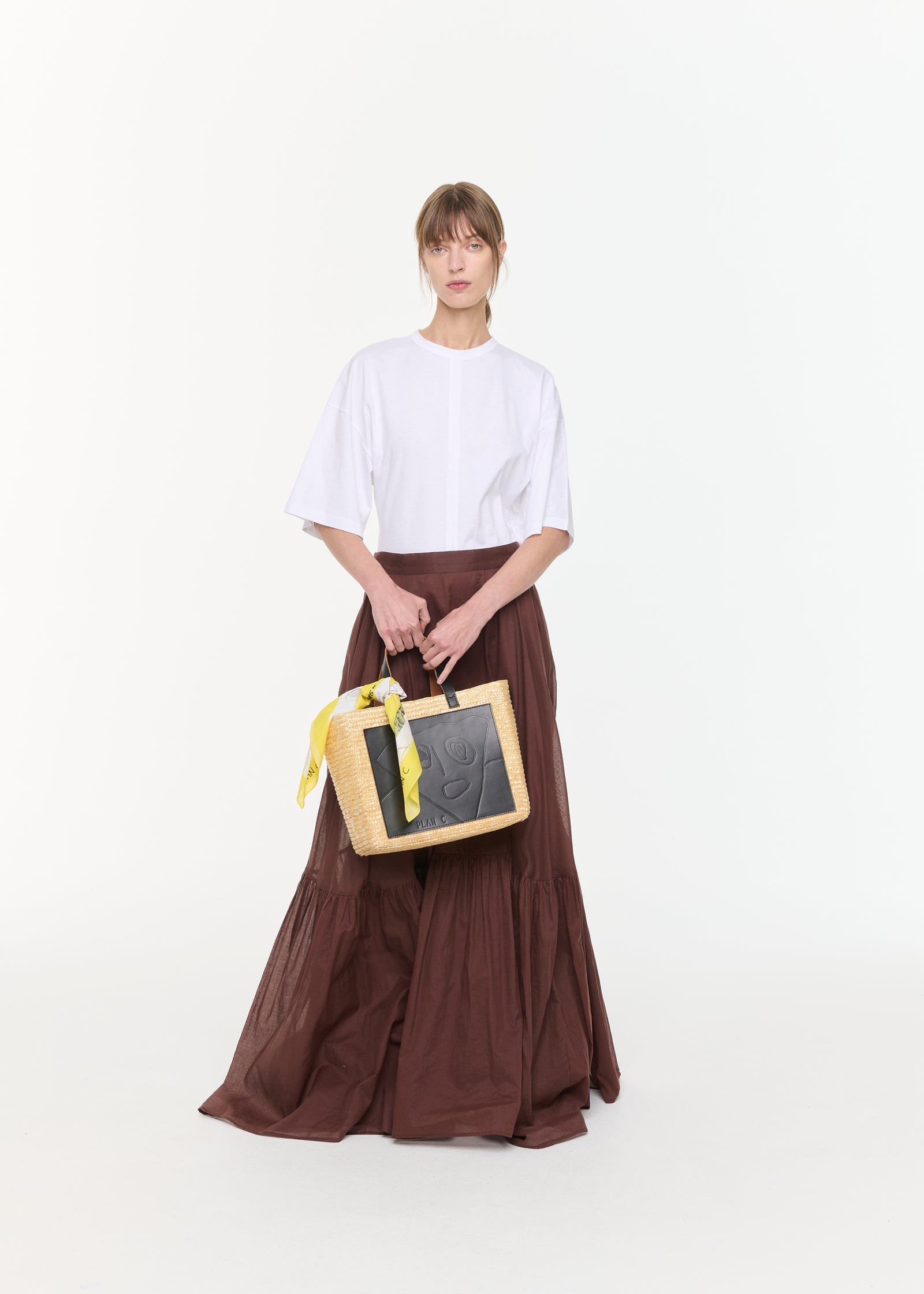COFFEE ORGANZA LONG SKIRT
