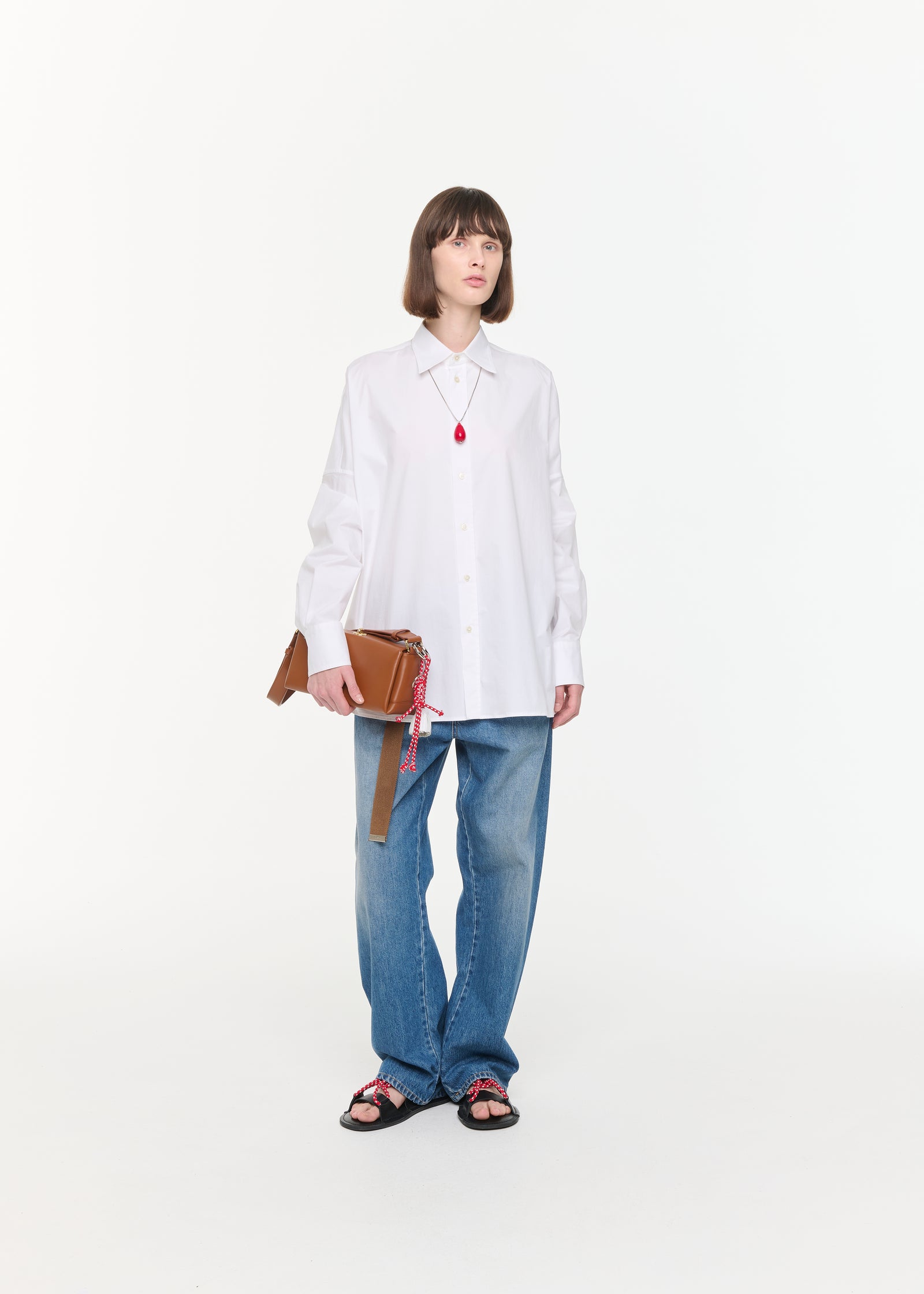 DRAPED BACK COTTON SHIRT