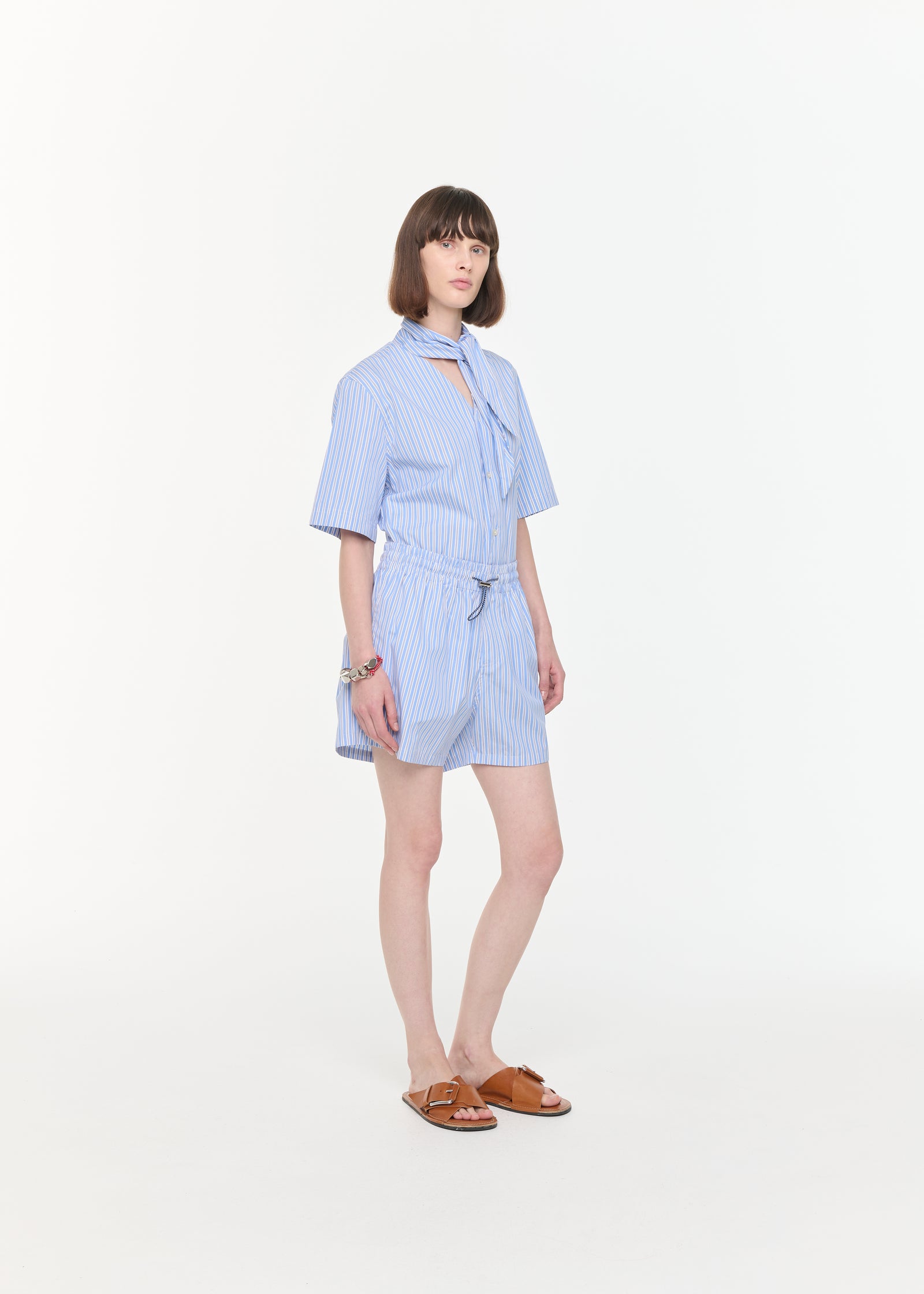 STRIPED COTTON BERMUDA