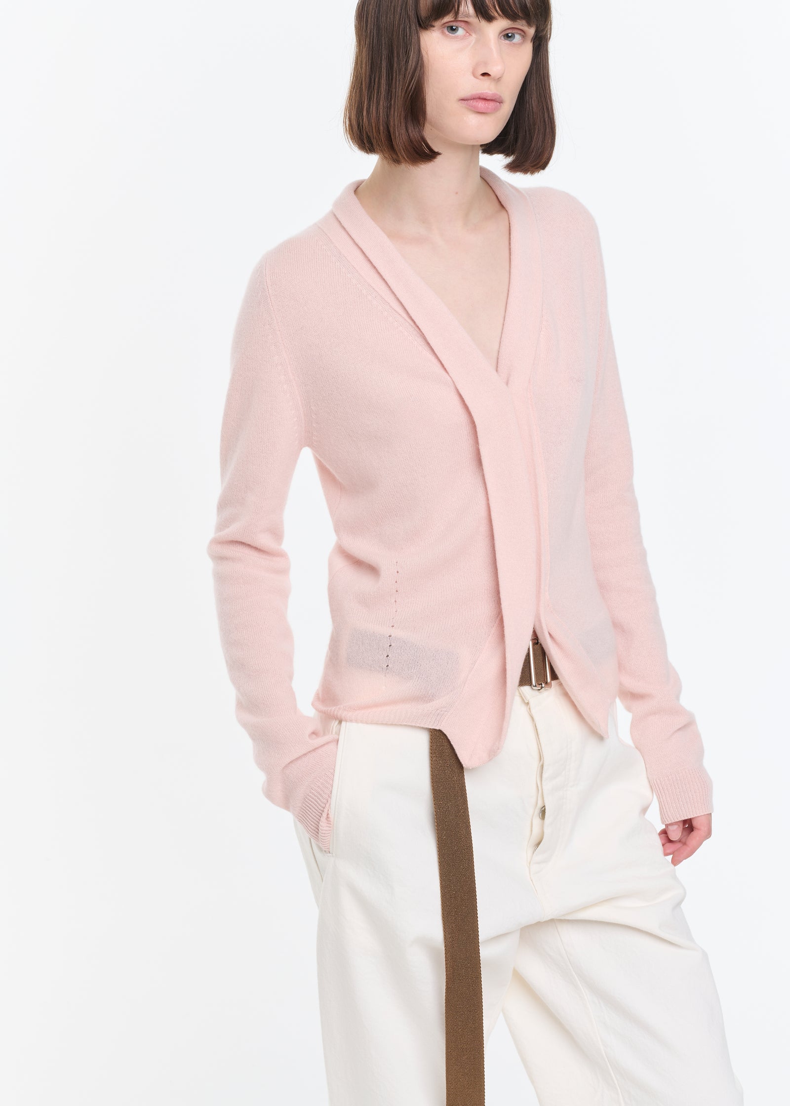 CARDIGAN IN CASHMERE ROSA CONTORNO