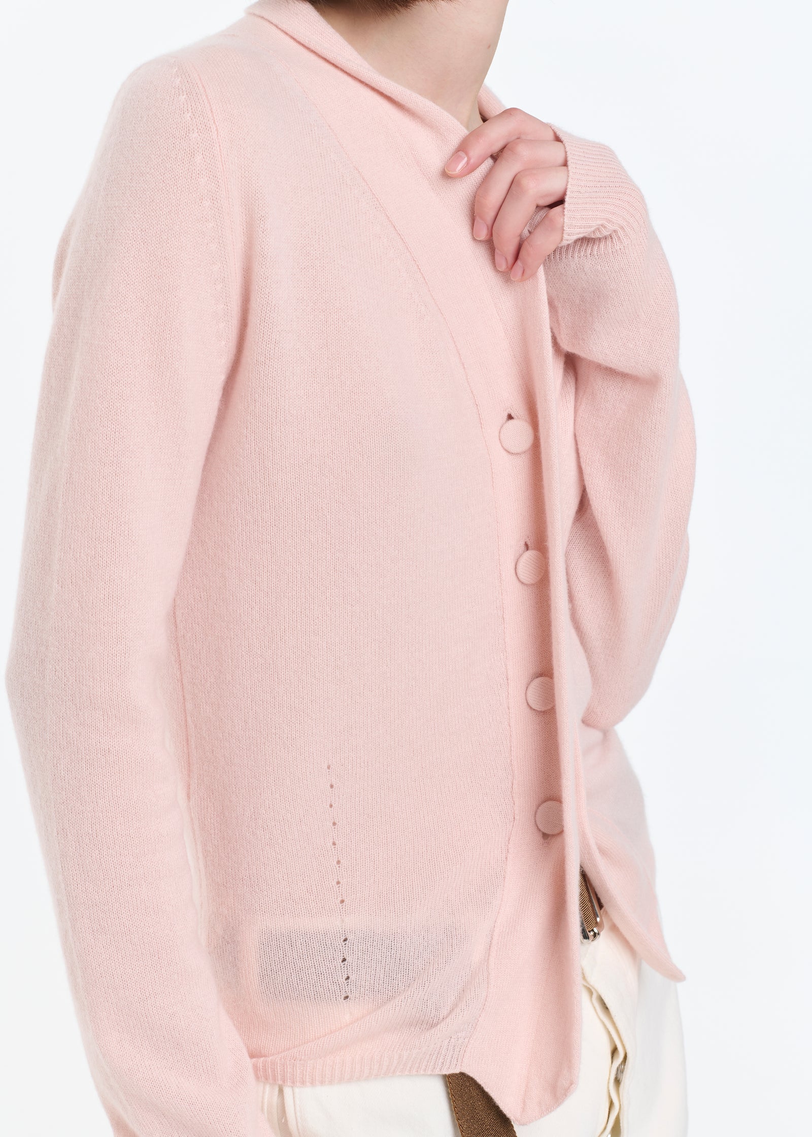 CARDIGAN IN CASHMERE ROSA CONTORNO