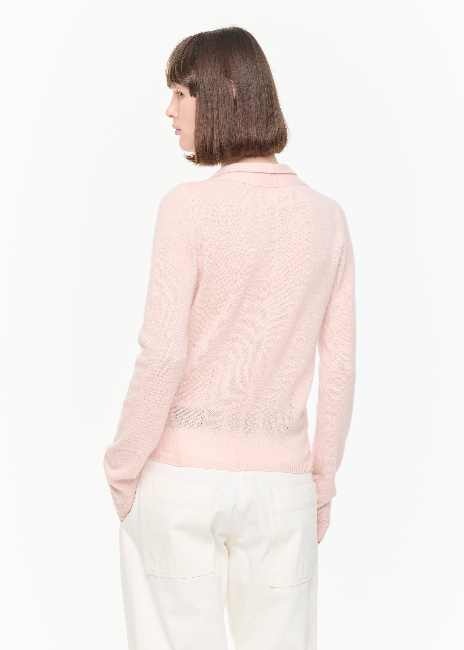 CARDIGAN IN CASHMERE ROSA CONTORNO