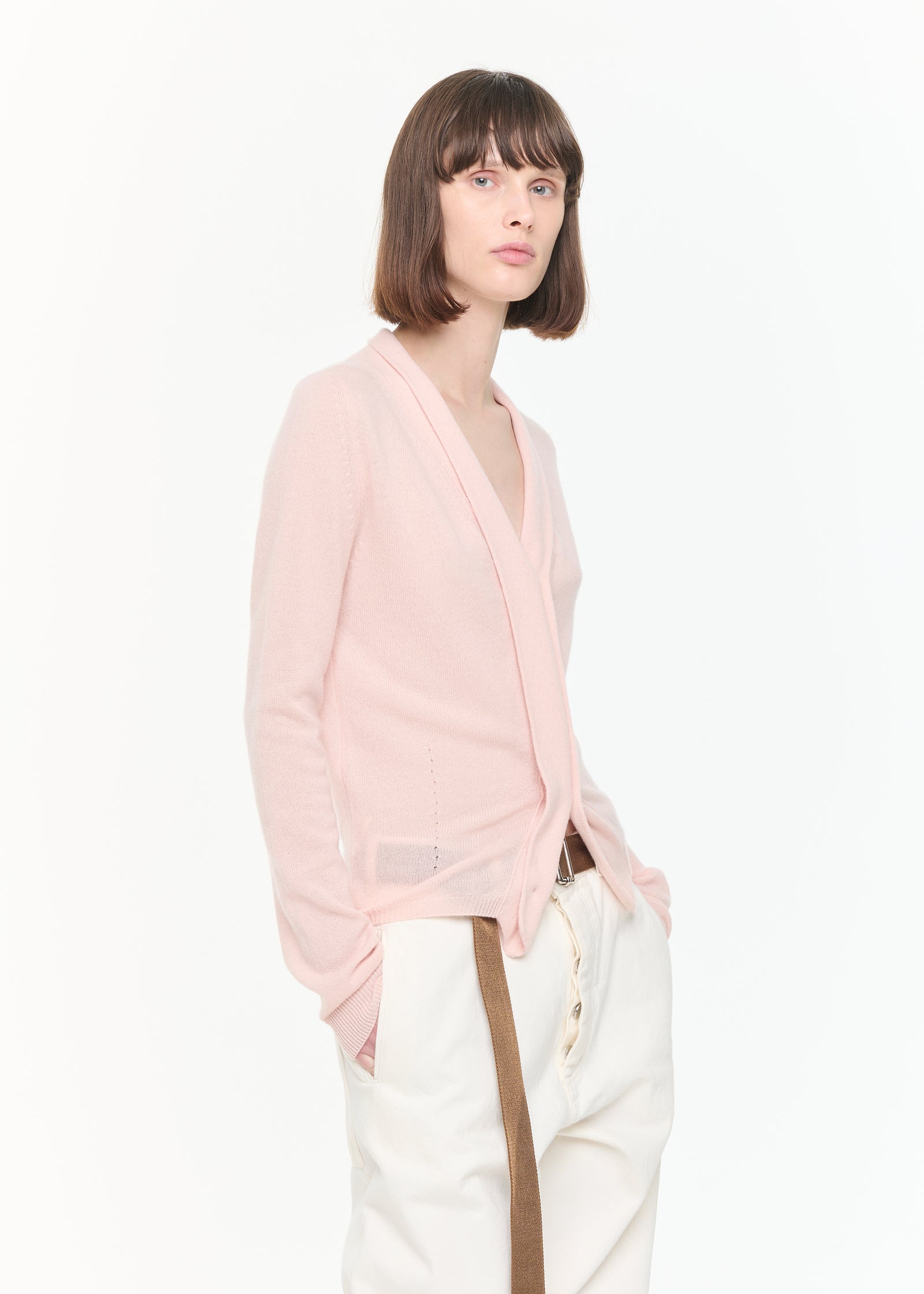 CARDIGAN IN CASHMERE ROSA CONTORNO