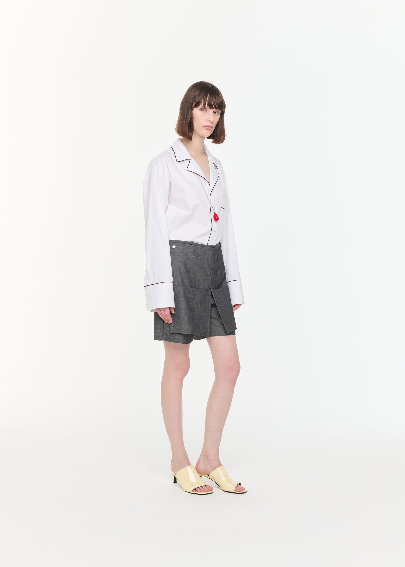 GREY MELANGE BERMUDA