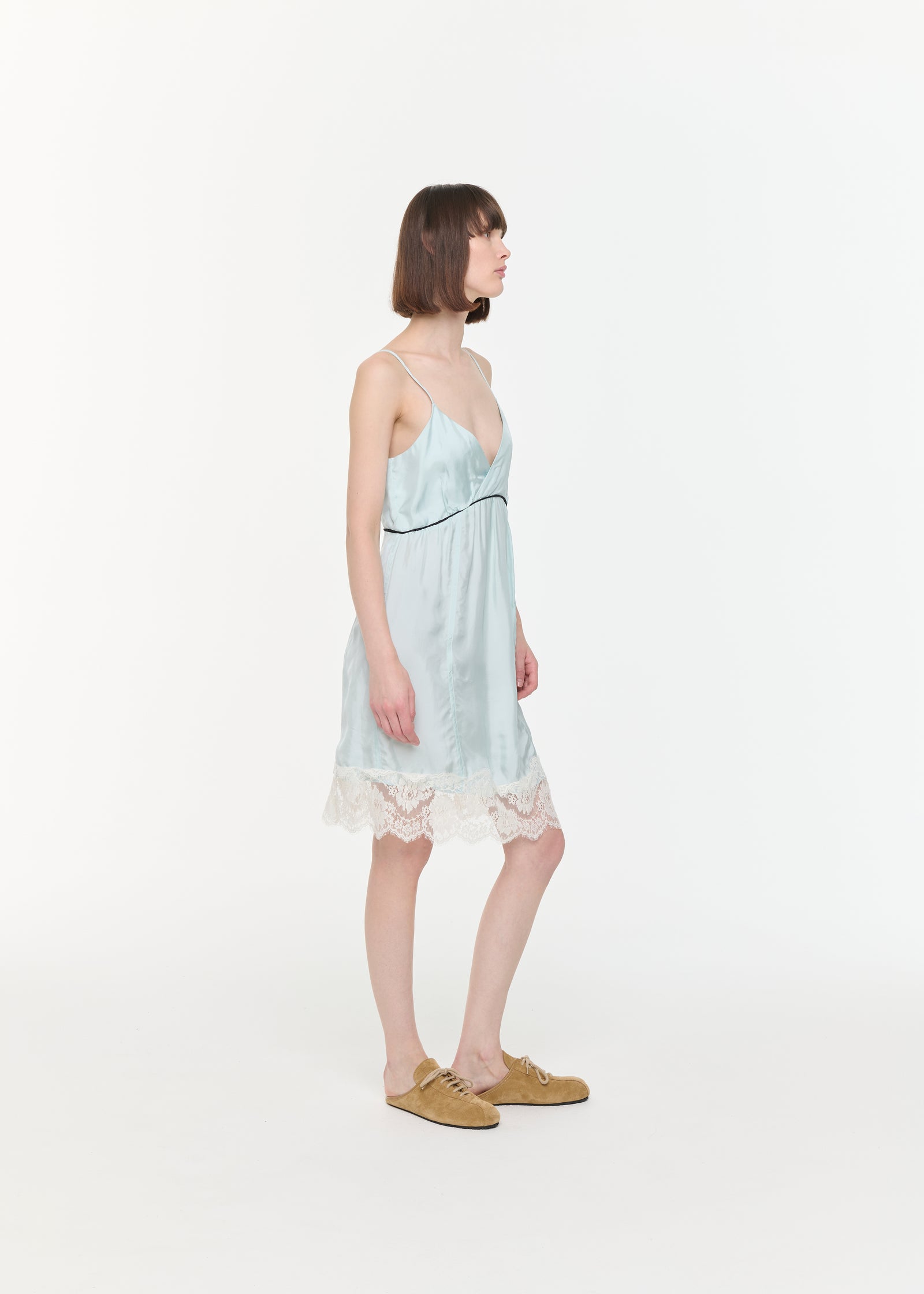 MIDI LIGHT VISCOSE SLIP DRESS