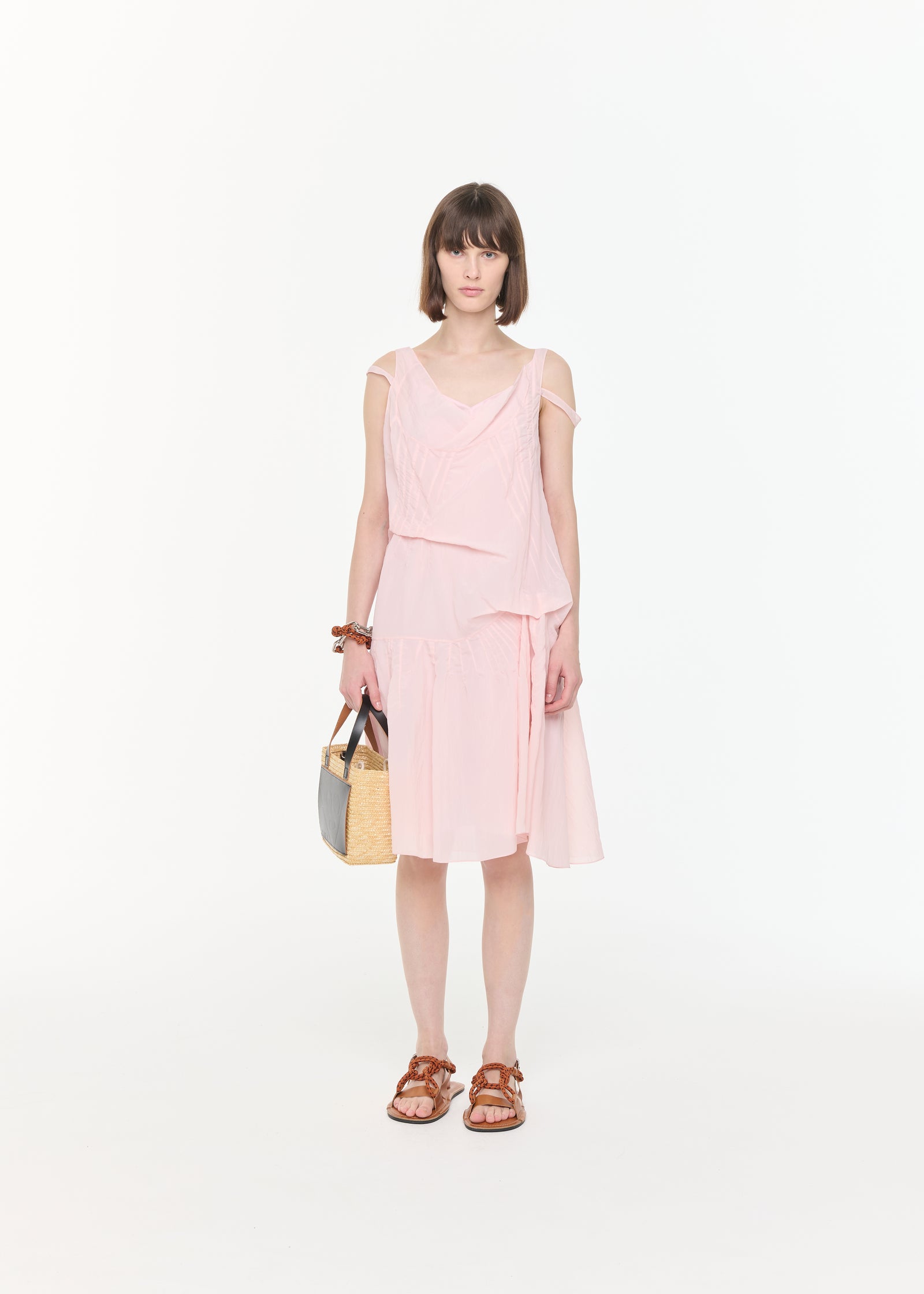 MIDI CRINKLED VISCOSE DRESS