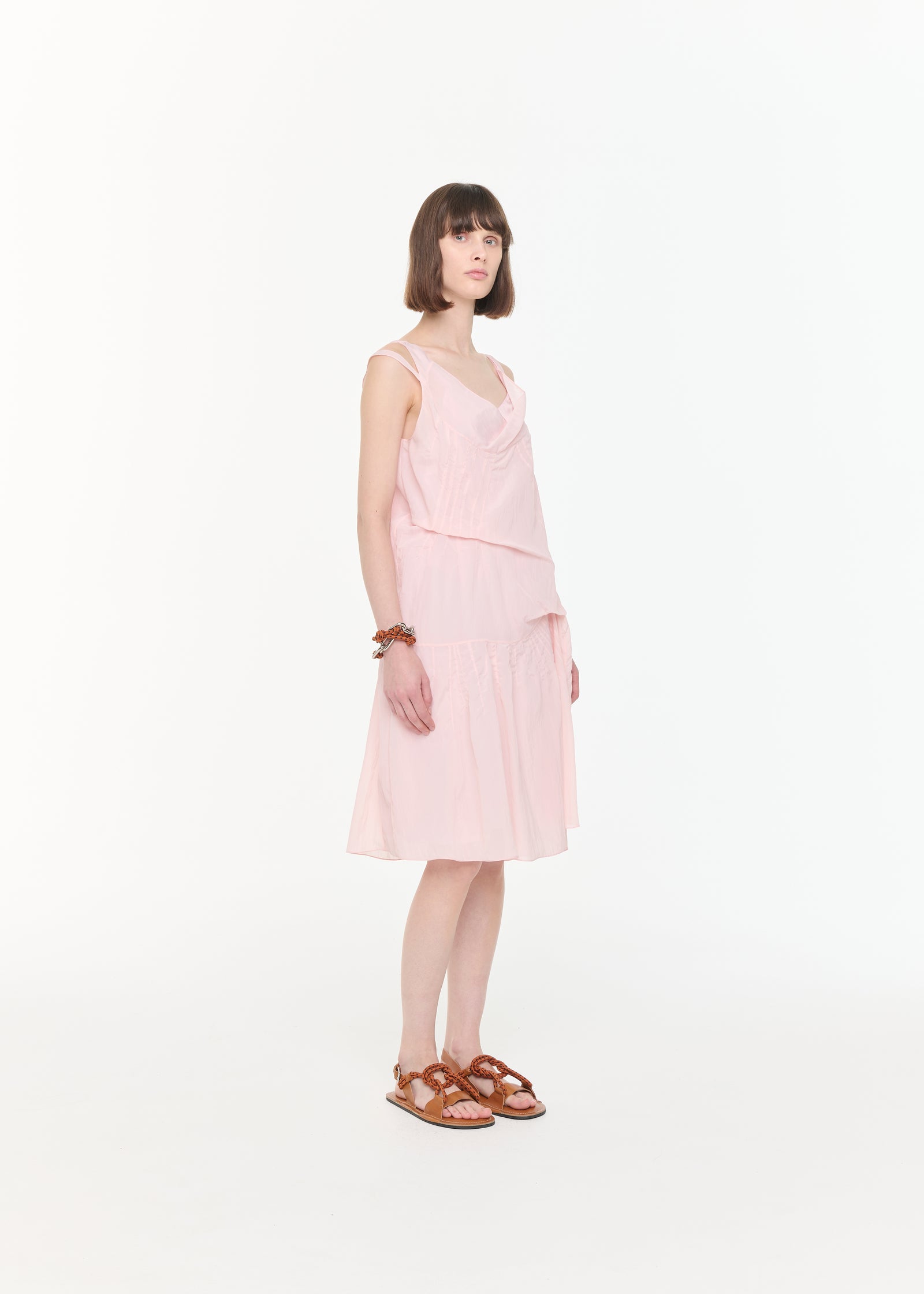 MIDI CRINKLED VISCOSE DRESS