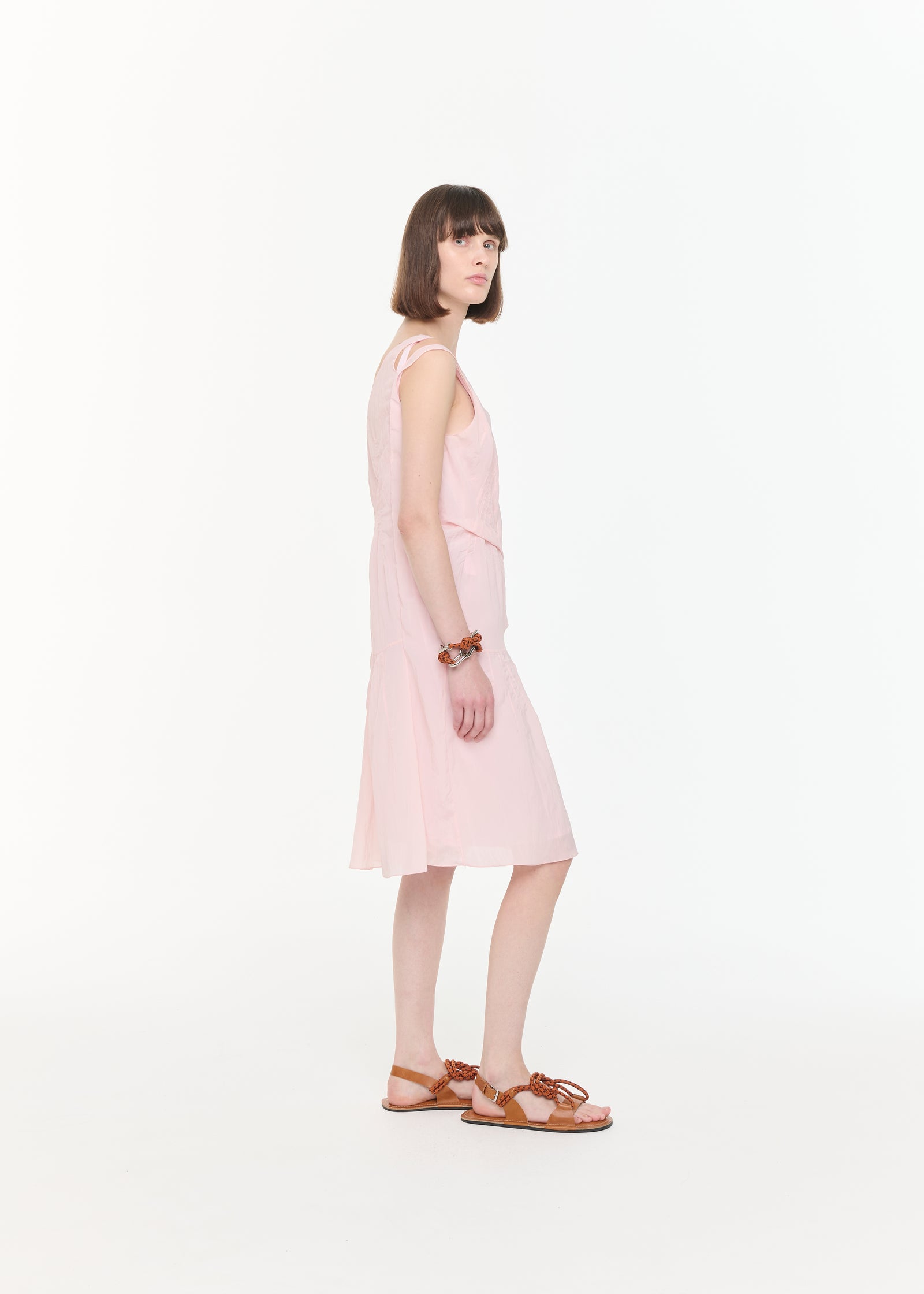 MIDI CRINKLED VISCOSE DRESS