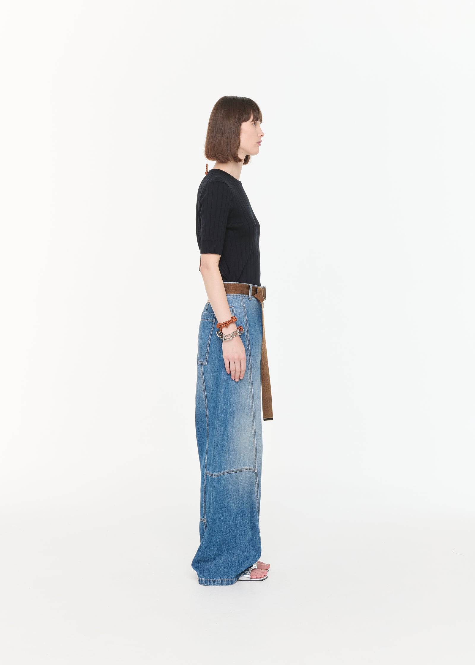 OVERSIZE CARGO BLUE JEANS
