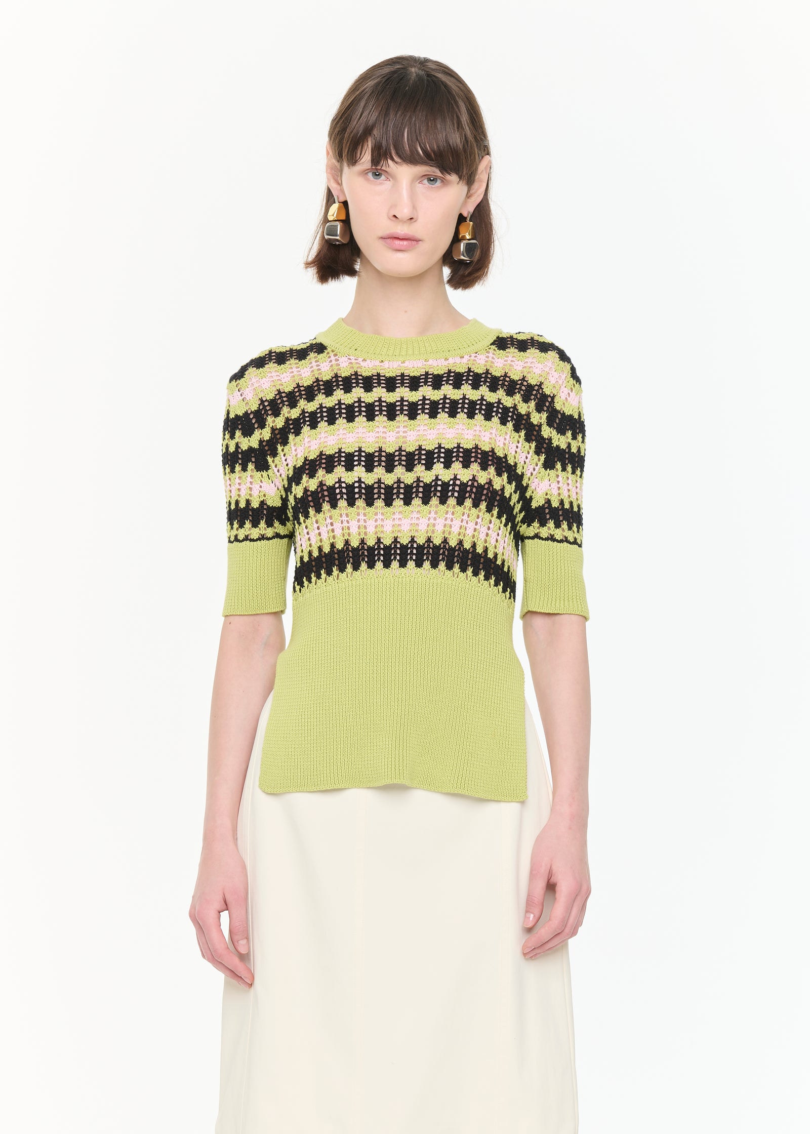 SHORT SLEEVES GREEN CREWNECK
