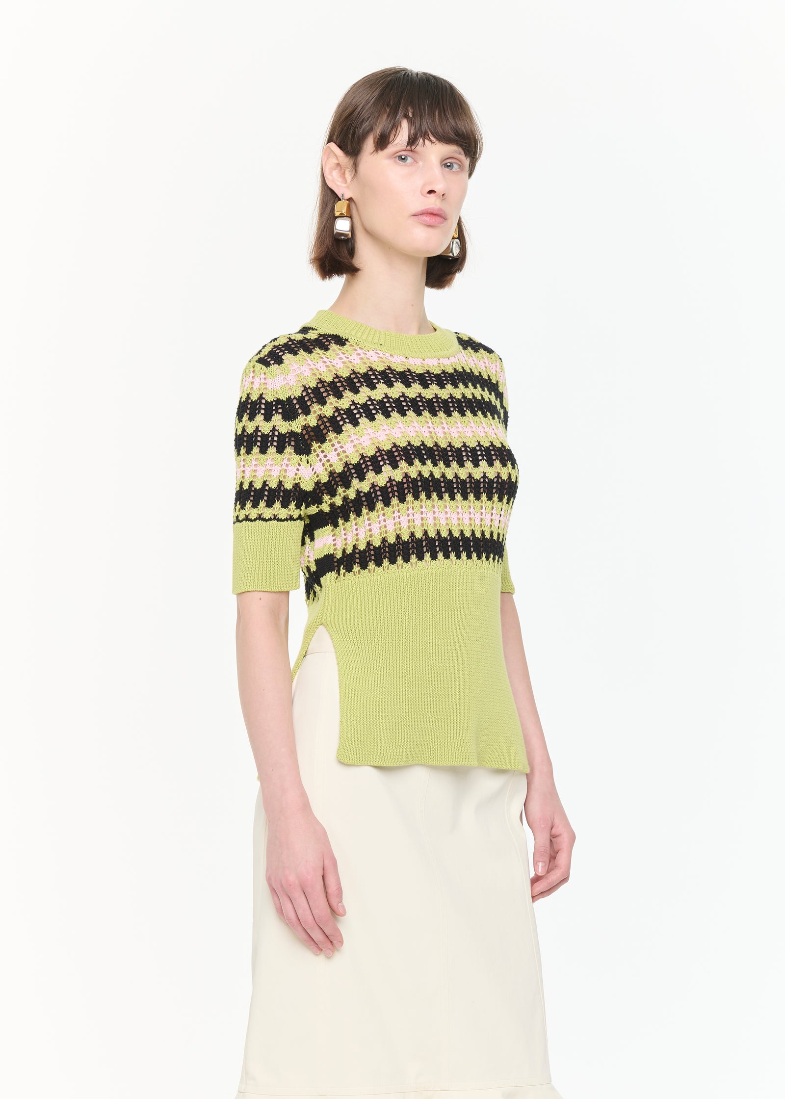 SHORT SLEEVES GREEN CREWNECK