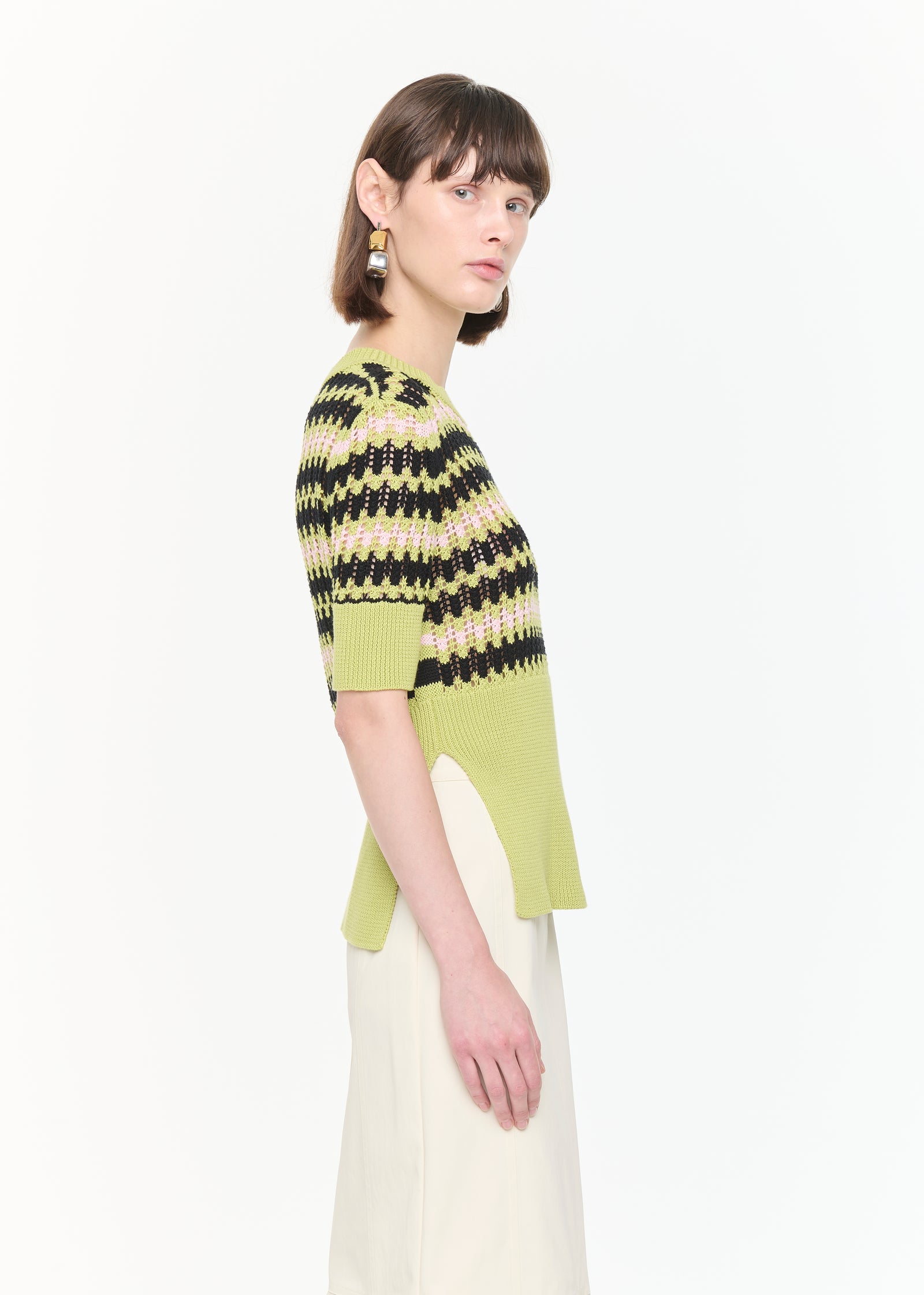 SHORT SLEEVES GREEN CREWNECK
