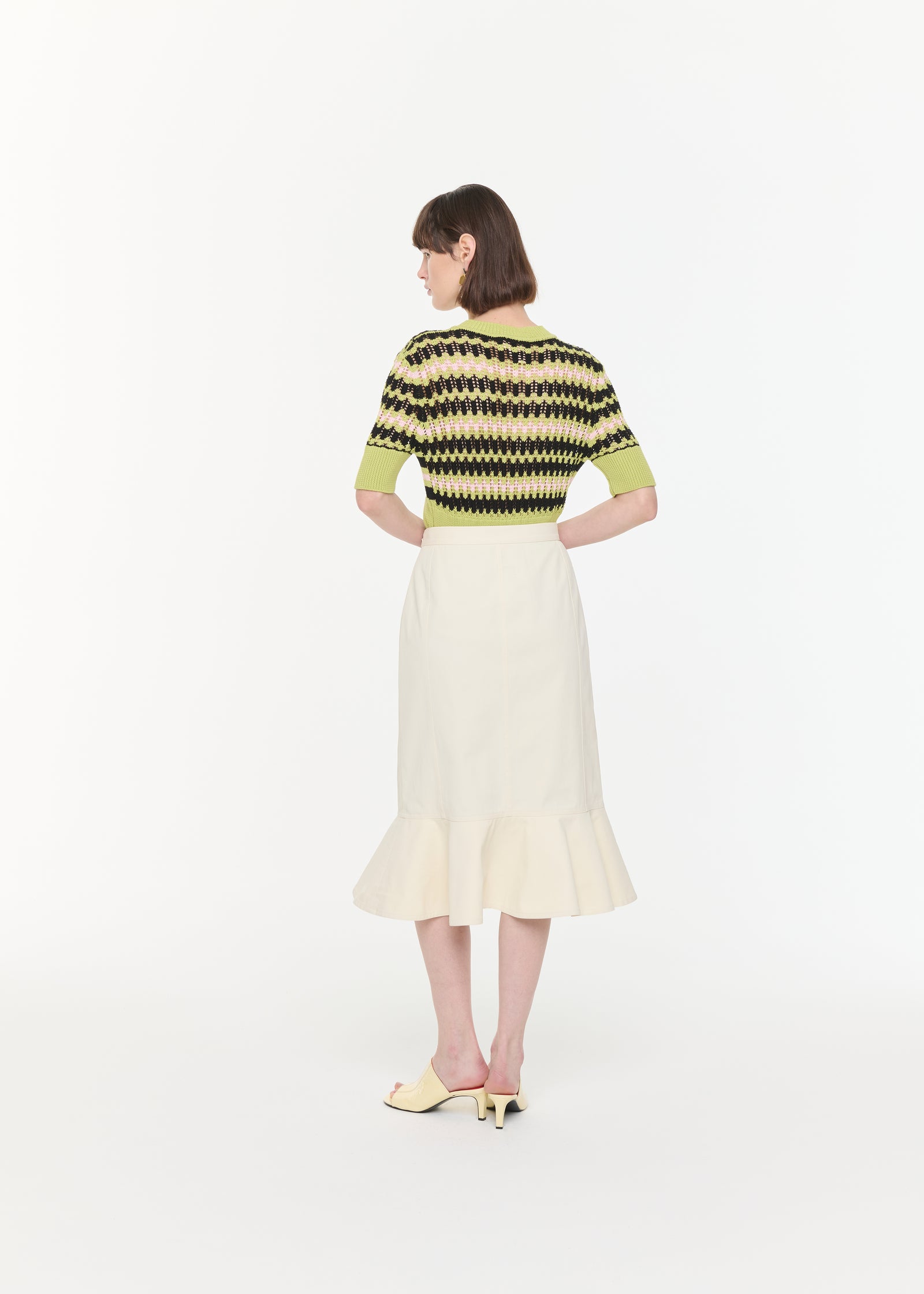 MIDI SKIRT WITH RUFFLED HEMLINE