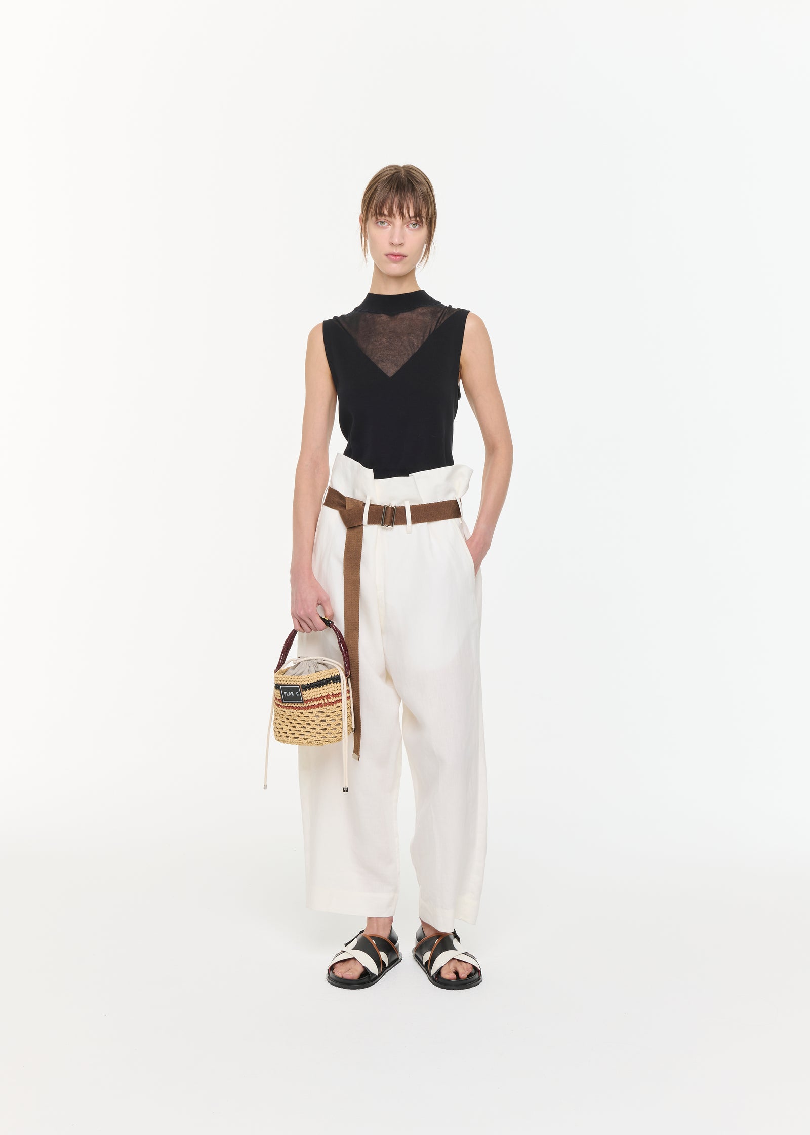 LINEN HIGH WAIST TROUSERS