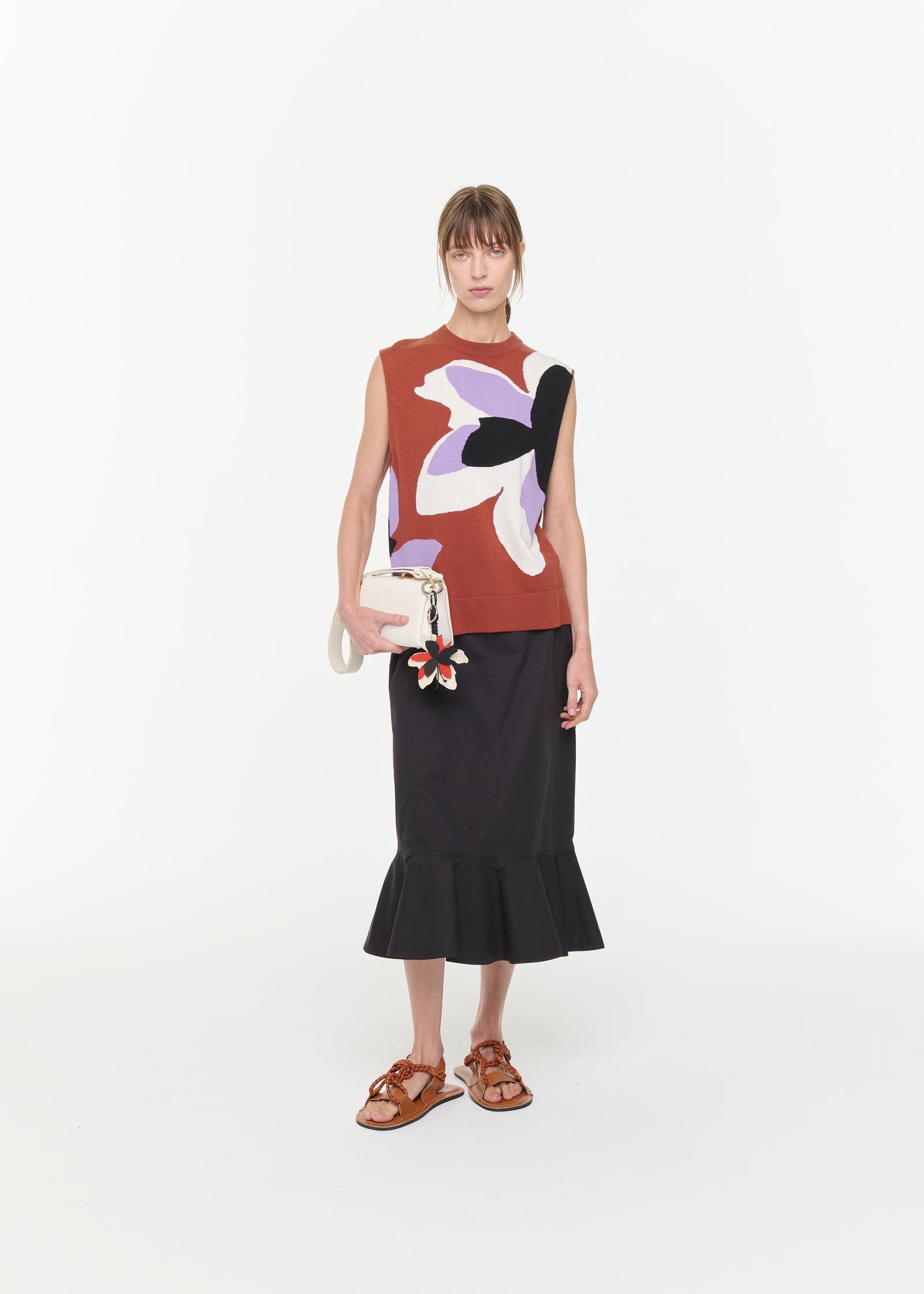 FLOWER INTARSIA COTTON VEST