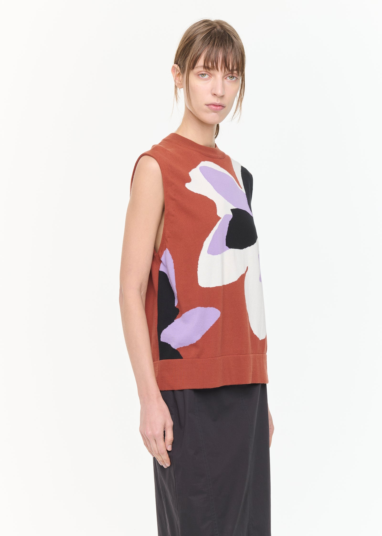 FLOWER INTARSIA COTTON VEST
