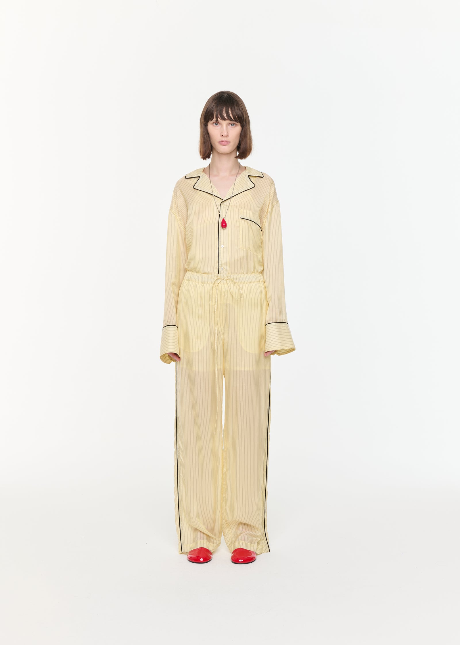 CUPRO STRIPED PANTS
