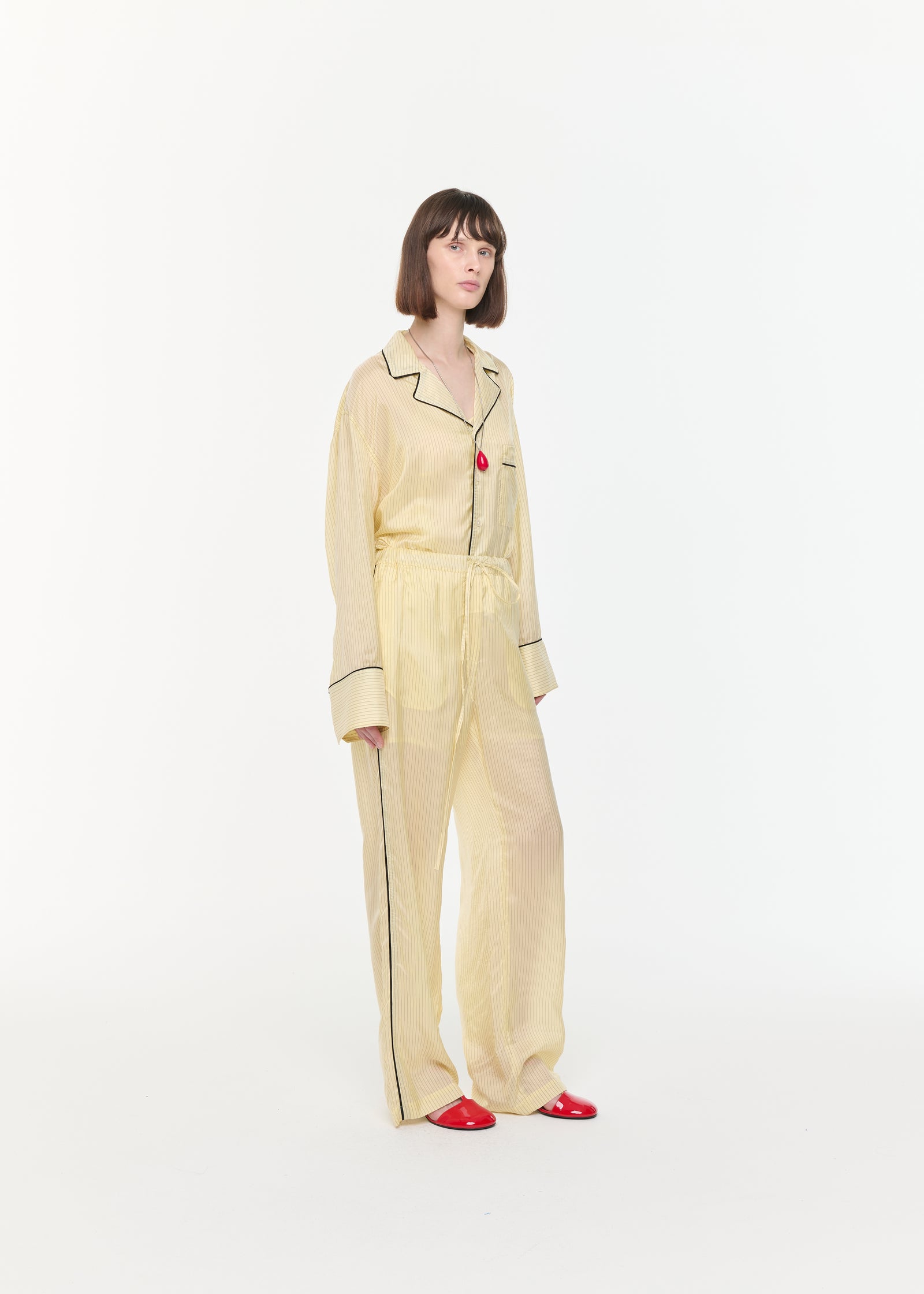 CUPRO STRIPED PANTS