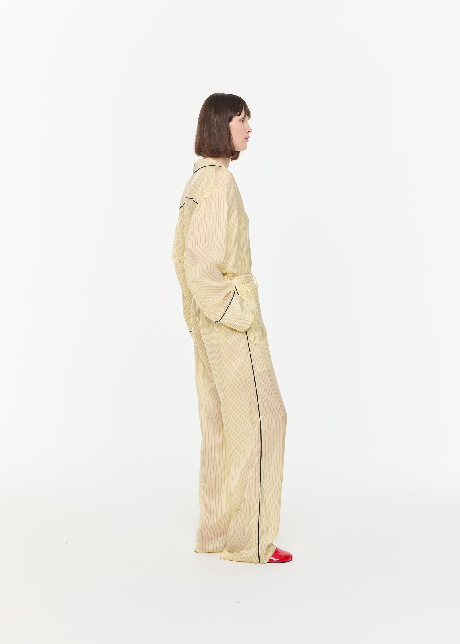 CUPRO STRIPED PANTS