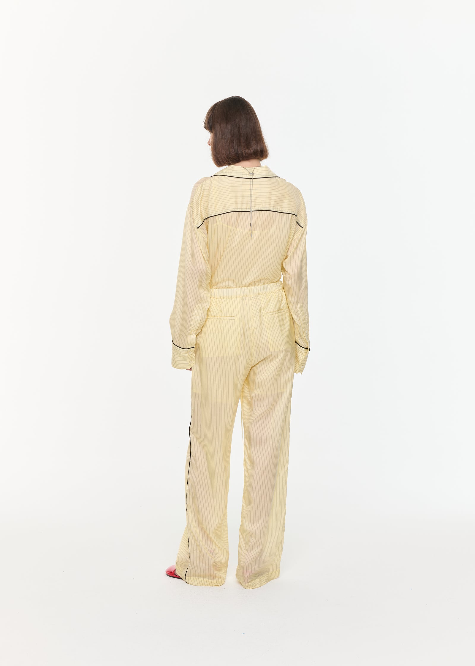 CUPRO STRIPED PANTS