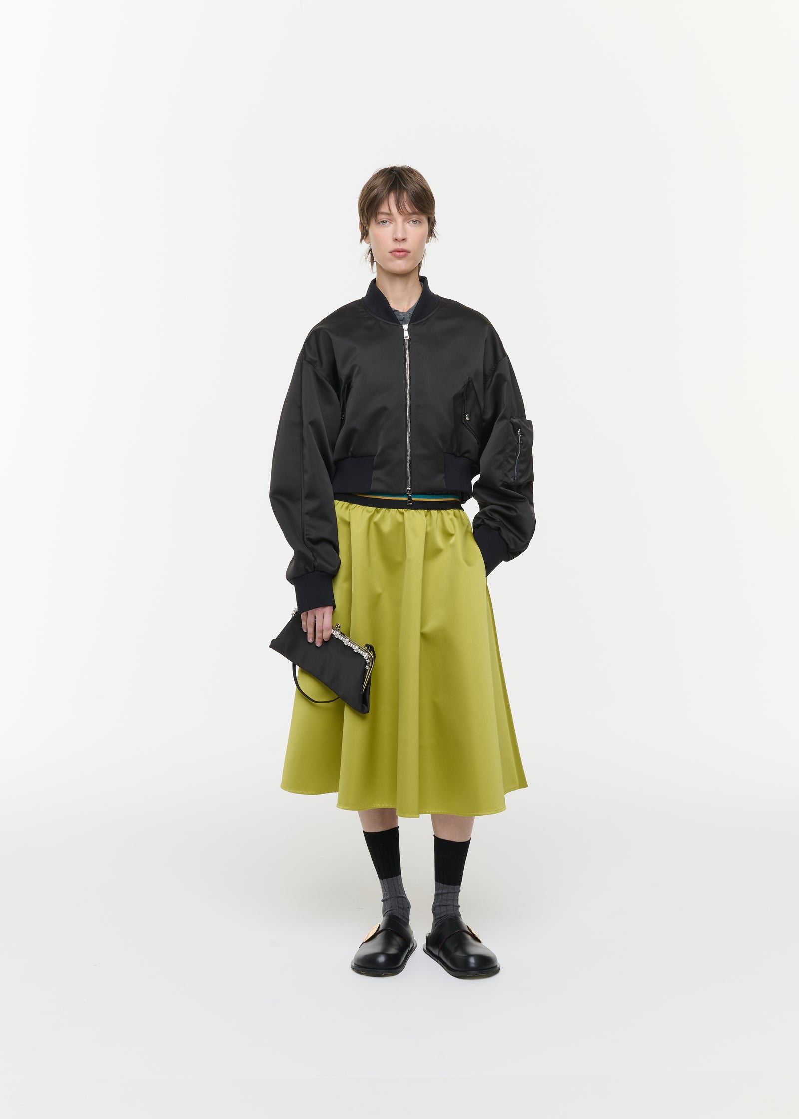 CROPPED DUCHESSE BOMBER JACKET