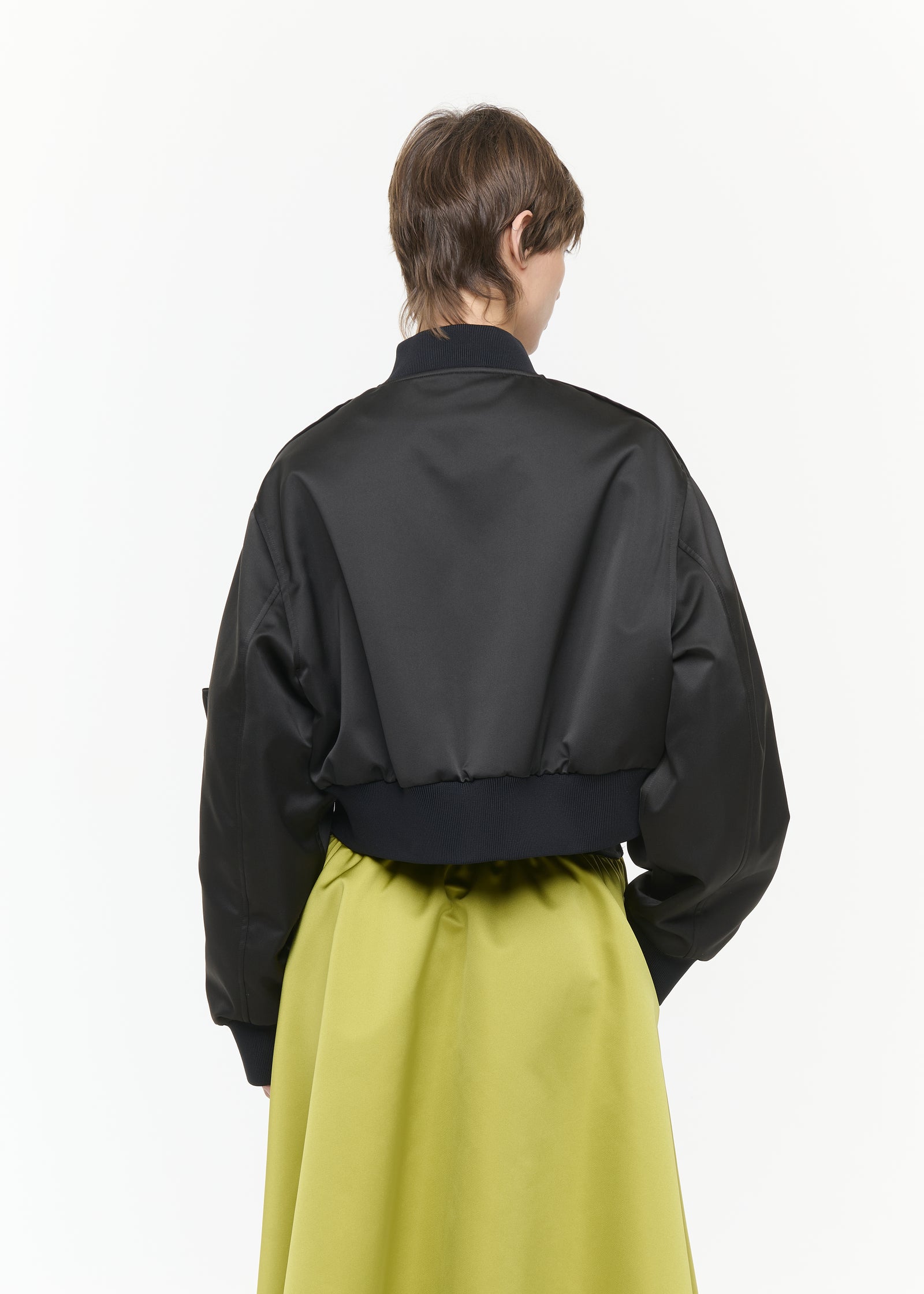 CROPPED DUCHESSE BOMBER JACKET