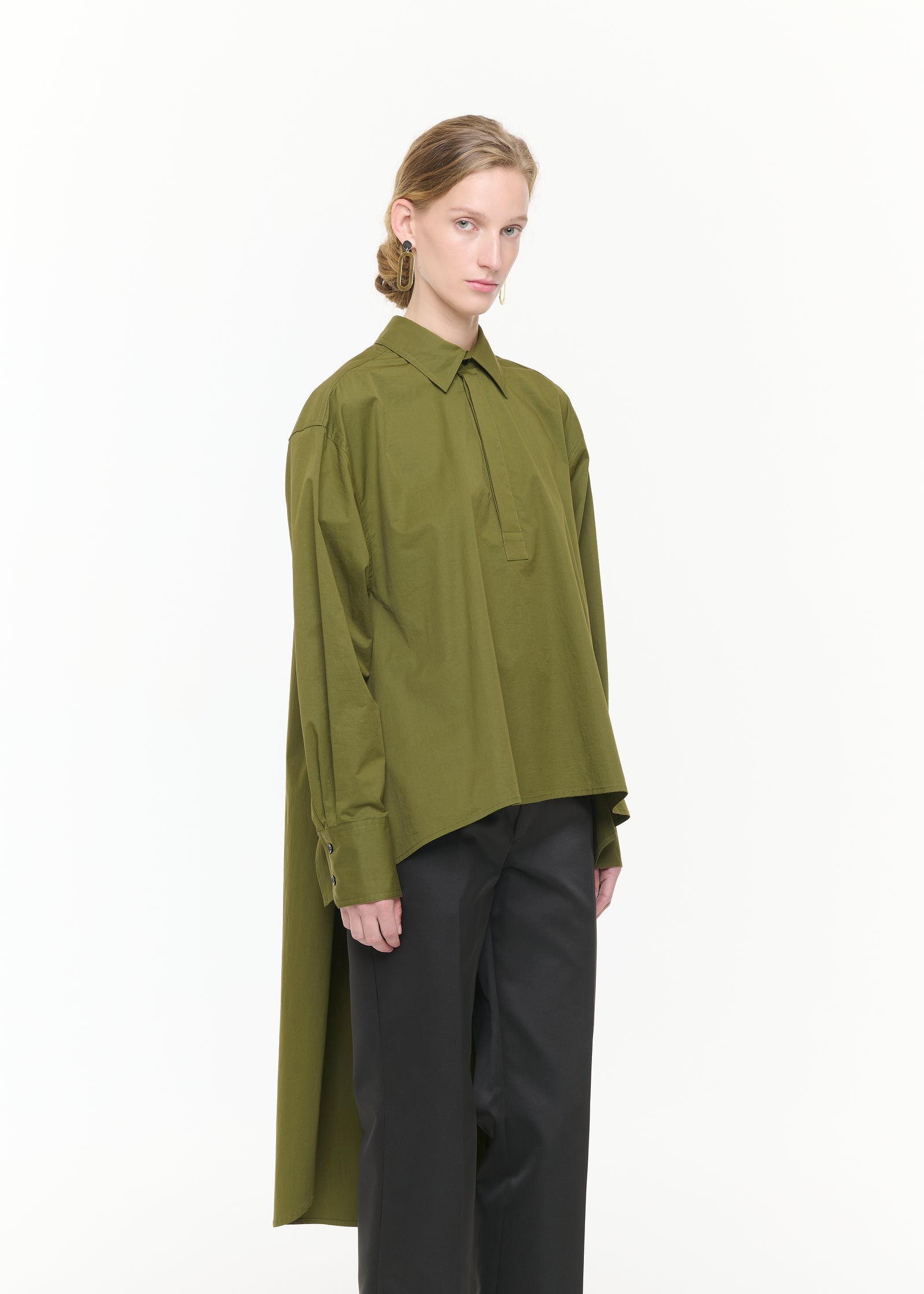 GREEN ASYMMETRIC SHIRT
