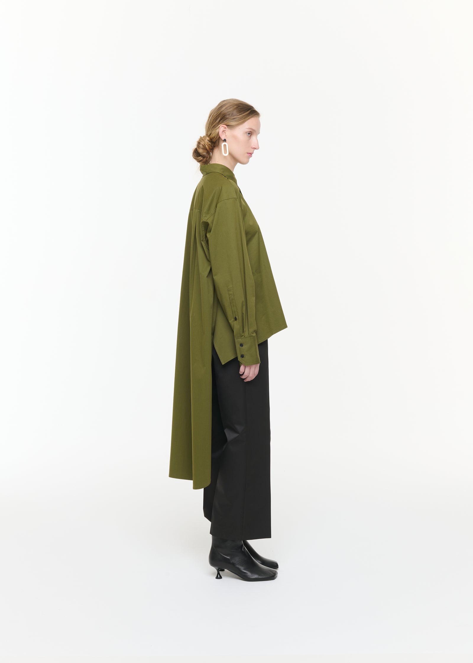 GREEN ASYMMETRIC SHIRT